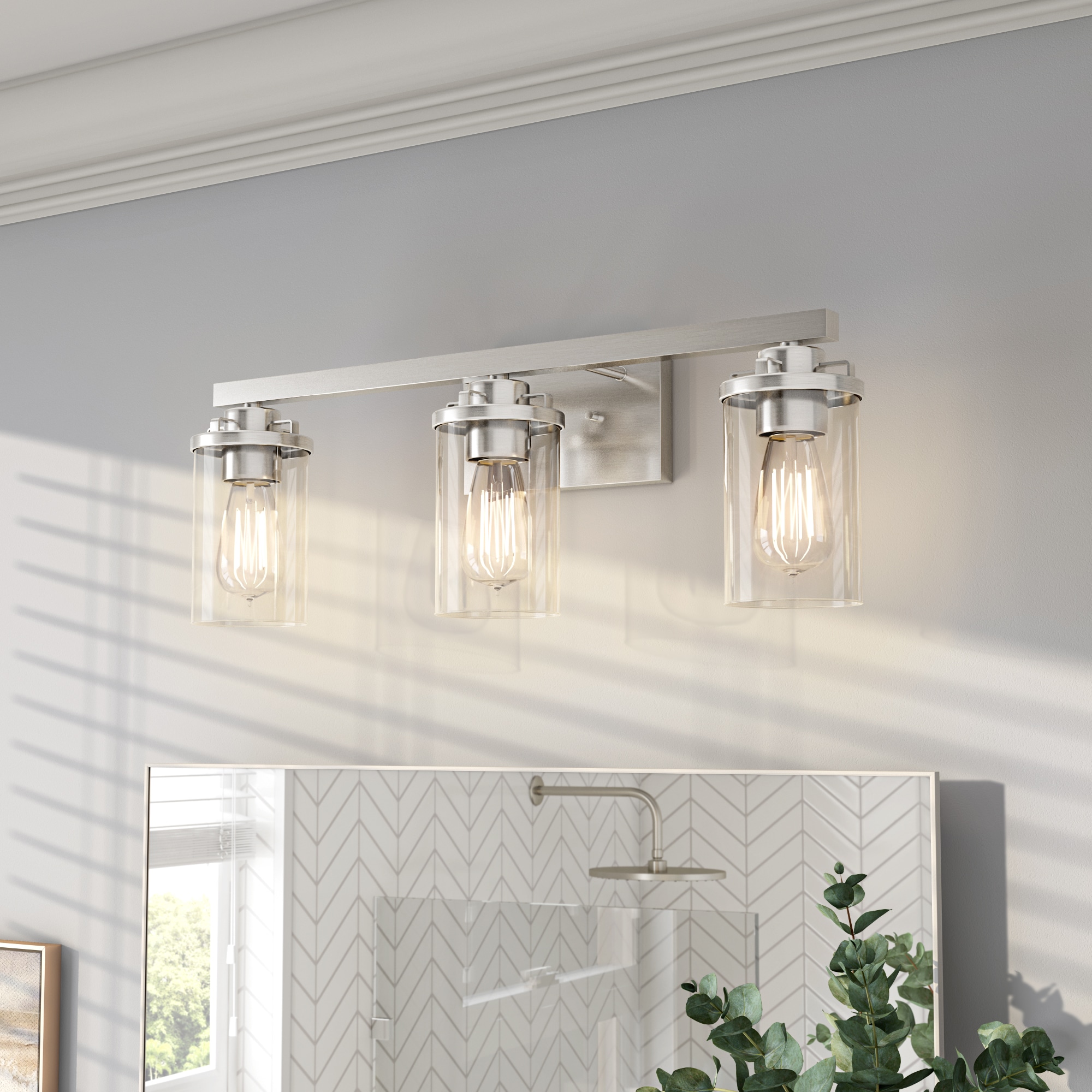 Designers Fountain 93303-BN Jedrek 24-in 3 -Light Brushed Nickel Industrial Vanity light bar