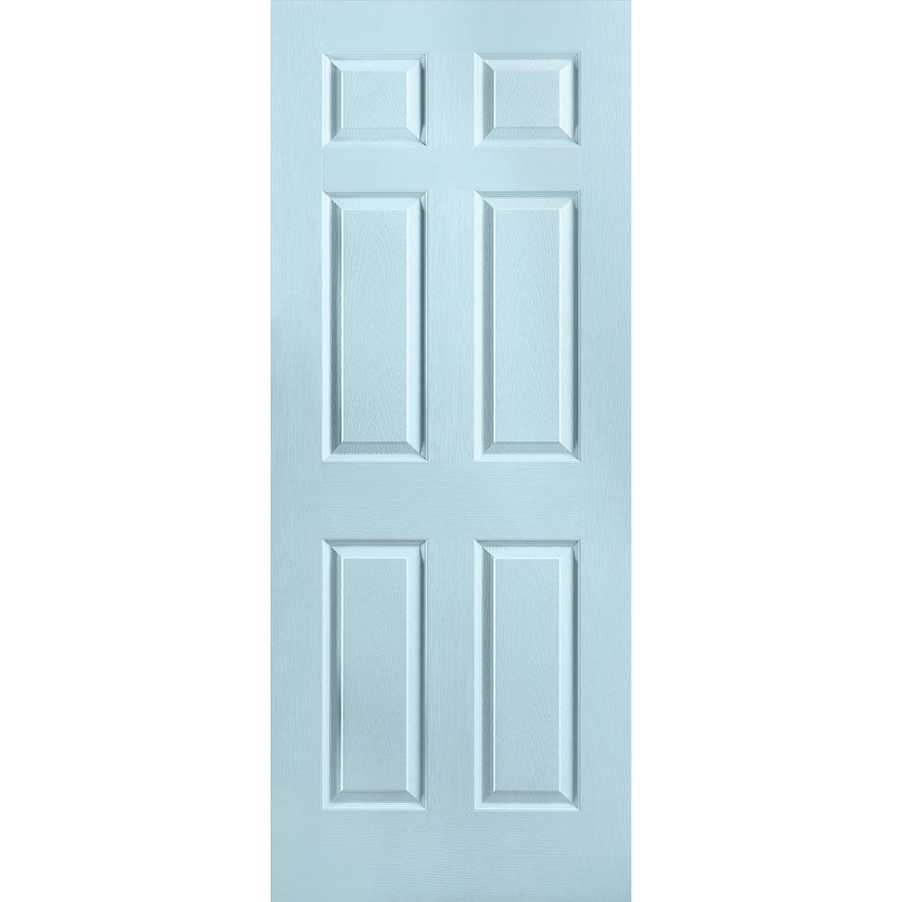 Masonite 1316860 Traditional 32-in x 80-in Sea Mist 6-panel Textured Solid core Prefinished Molded composite Slab Door