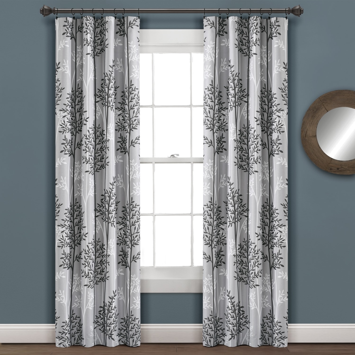 Lush Decor 16T004492 84-Inches Gray Blackout Rod pocket Curtain panel pair