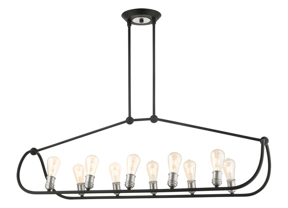 Archer 10-Light Black and Nickel Linear Chandelier