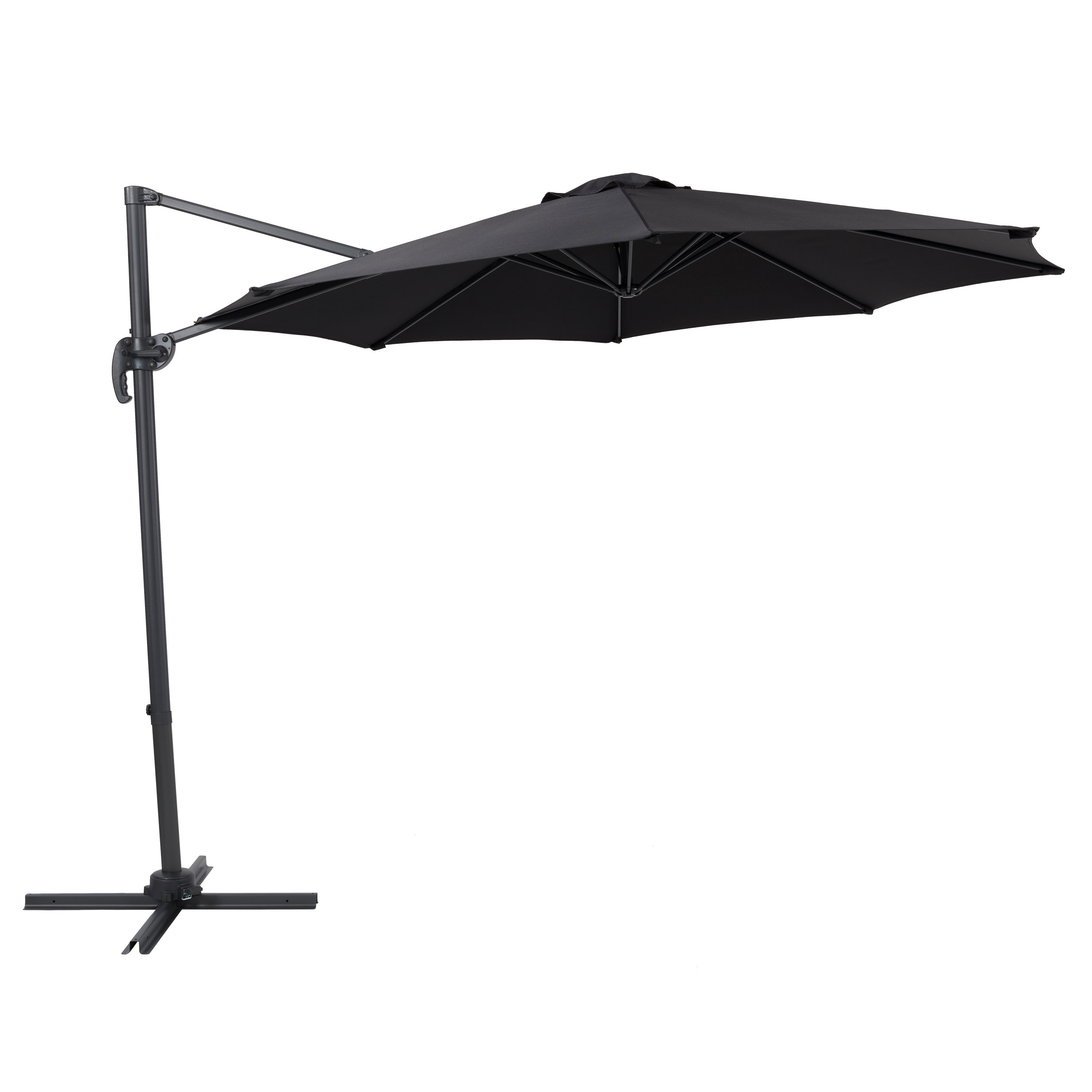 9.5-ft Aluminum Octagon Black Slide-tilt Offset Patio Umbrella Polyester | - CorLiving PPS-100-U