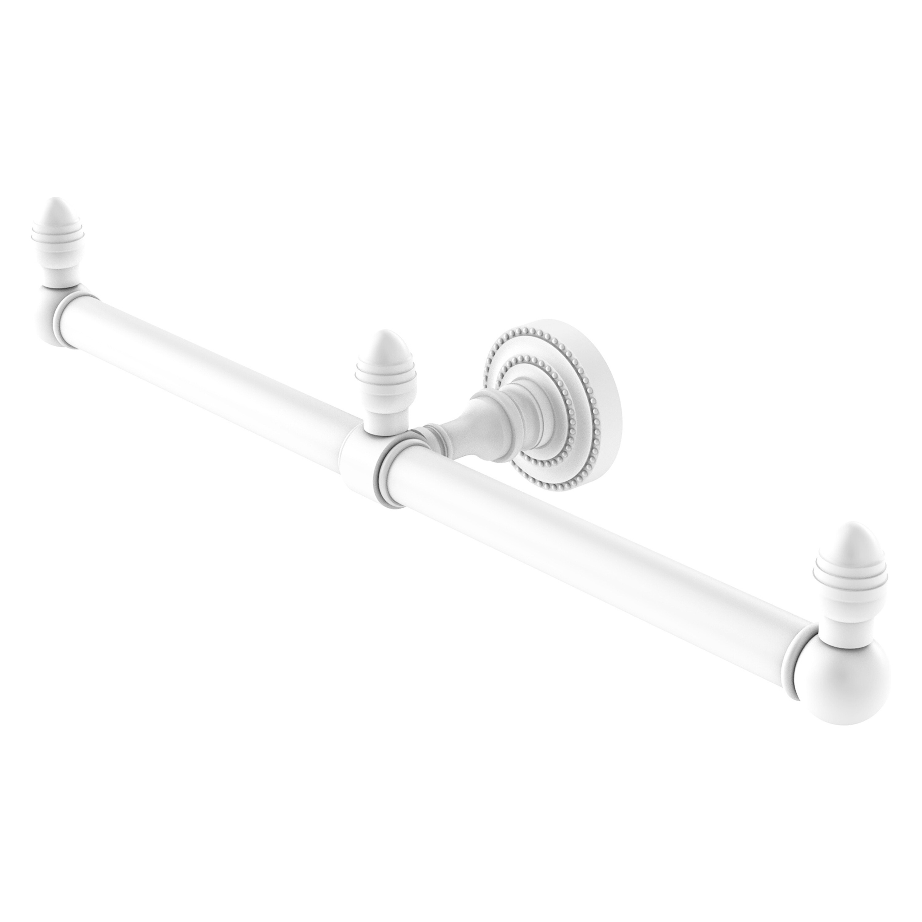Allied Brass BPDT-HTB-2-WHM Dottingham 15-in double Matte White Wall mount Double Towel Bar