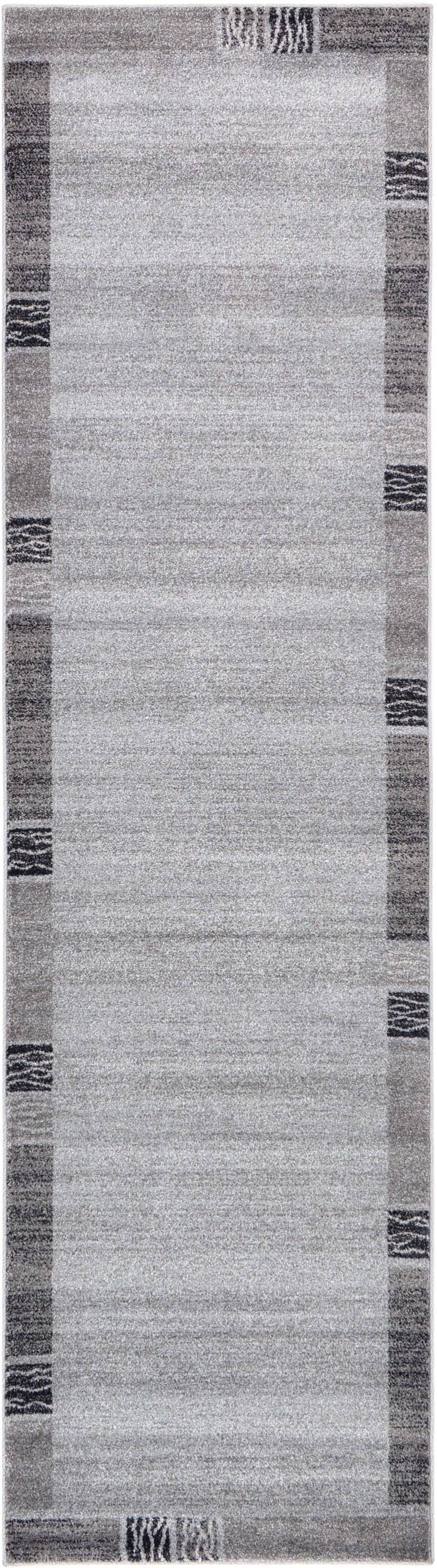 Unique Loom 3120502 Sarah Del Mar 3 x 10 (ft) Loomed Polypropylene Light Gray/Beige Rectangular Indoor Geometric Industrial Runner rug