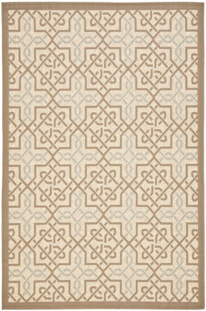 Safavieh CY7931-79A18-6 Courtyard Karla 7 x 10 (ft) Loomed Polypropylene Beige/Brown Rectangular Indoor/Outdoor Abstract Coastal Area rug