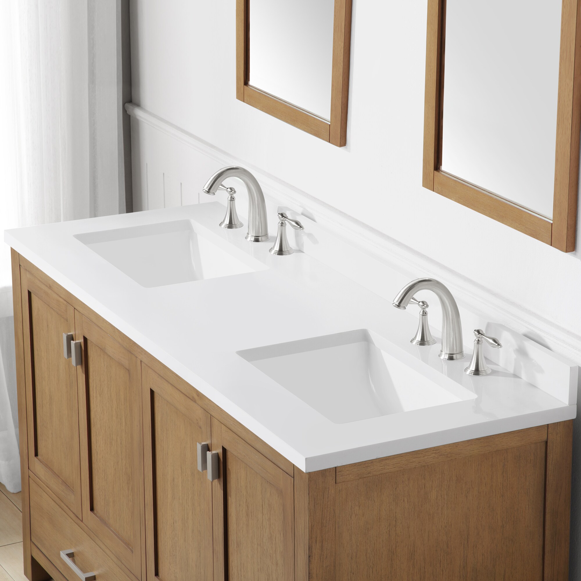 allen + roth Ronald 72-in Almond Toffee Undermount Double Sink