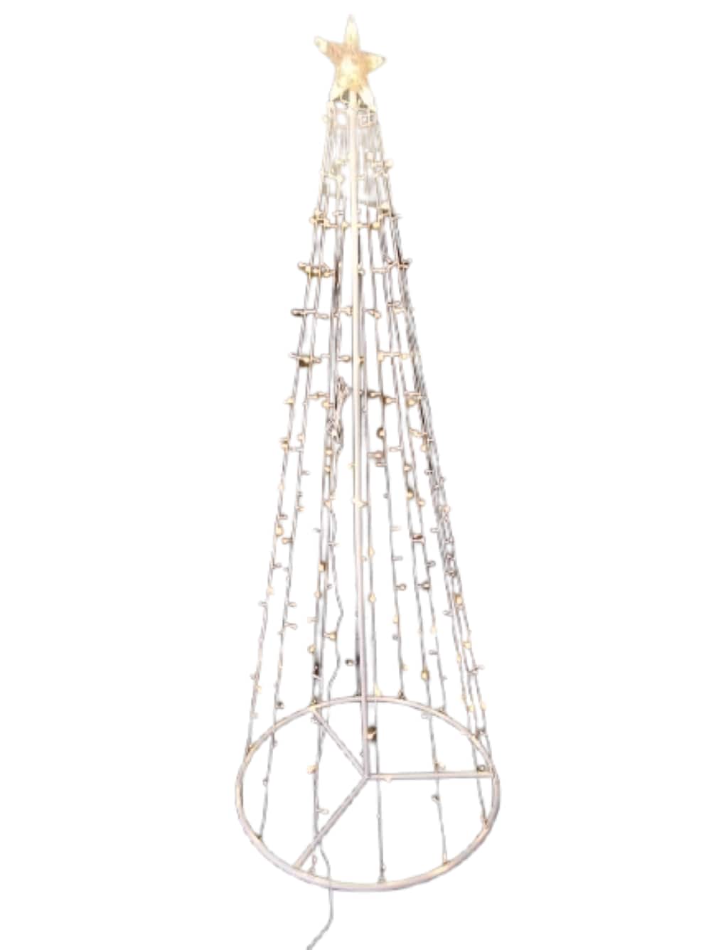 Hi-Line Gift 37512-WW 7.54-Feet Pre-lit Slim White Artificial Christmas Tree with Multicolor LED Lights