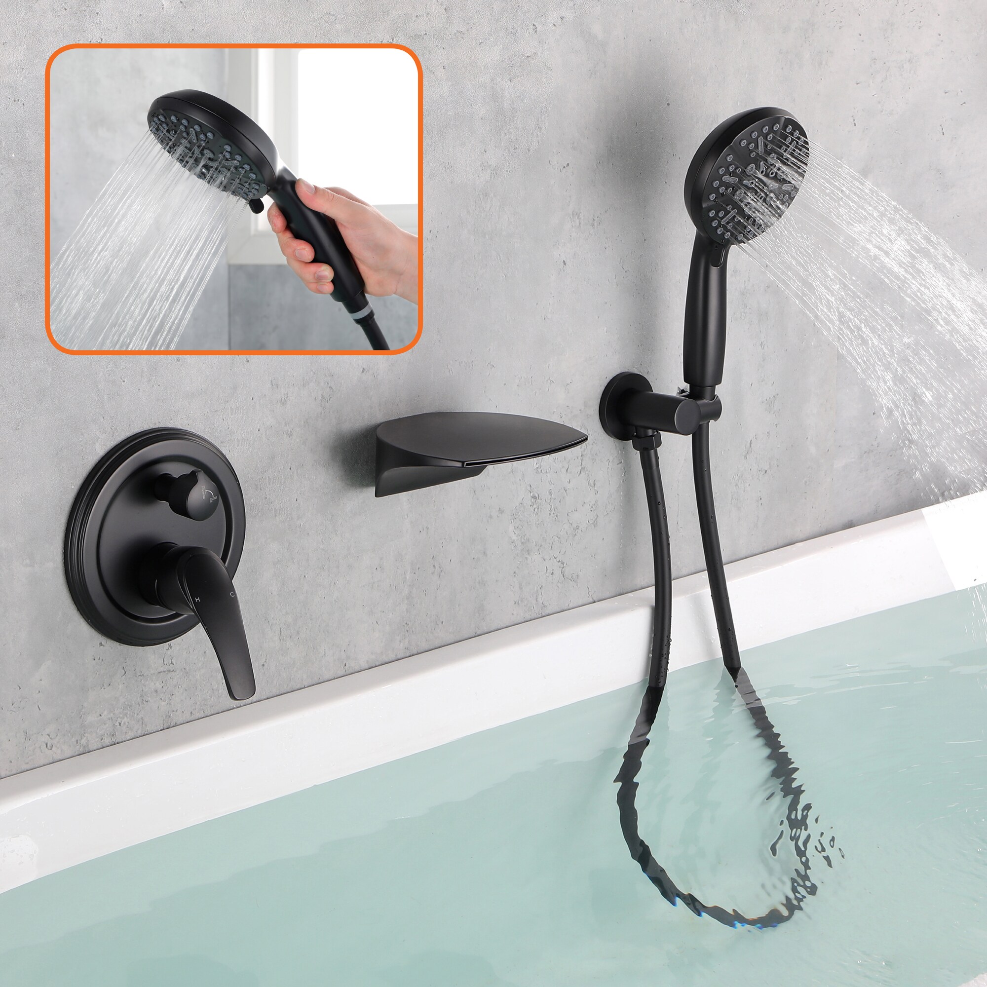 WELLFOR WA8020MB Roman-Tub-Faucets - View #5