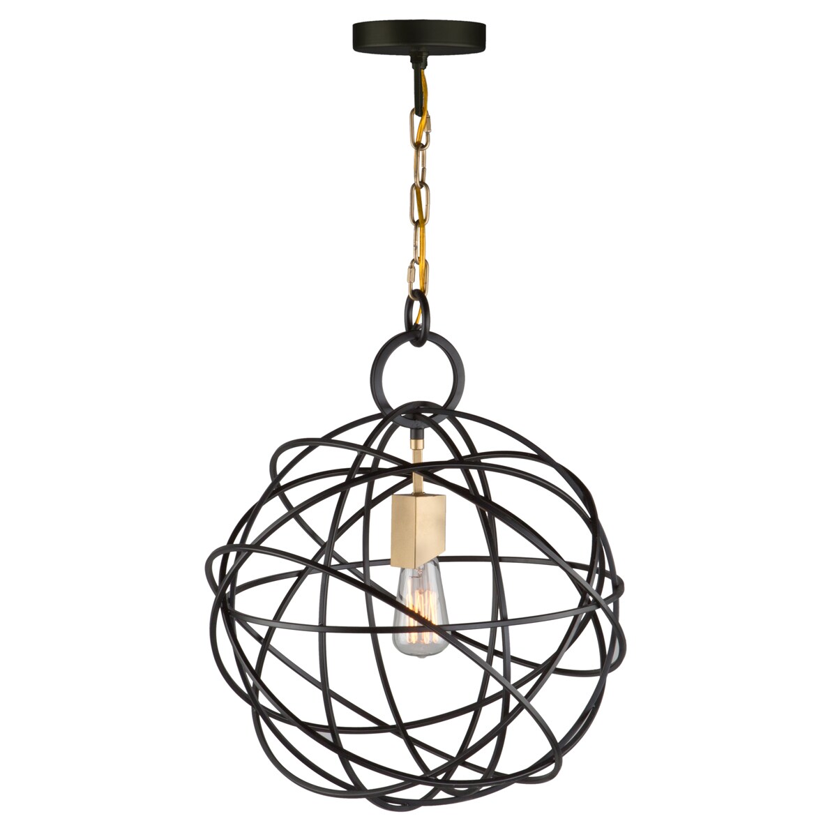ARTCRAFT AC10951 Orbit 1-Light Oil-Rubbed Bronze Transitional Dry rated Chandelier