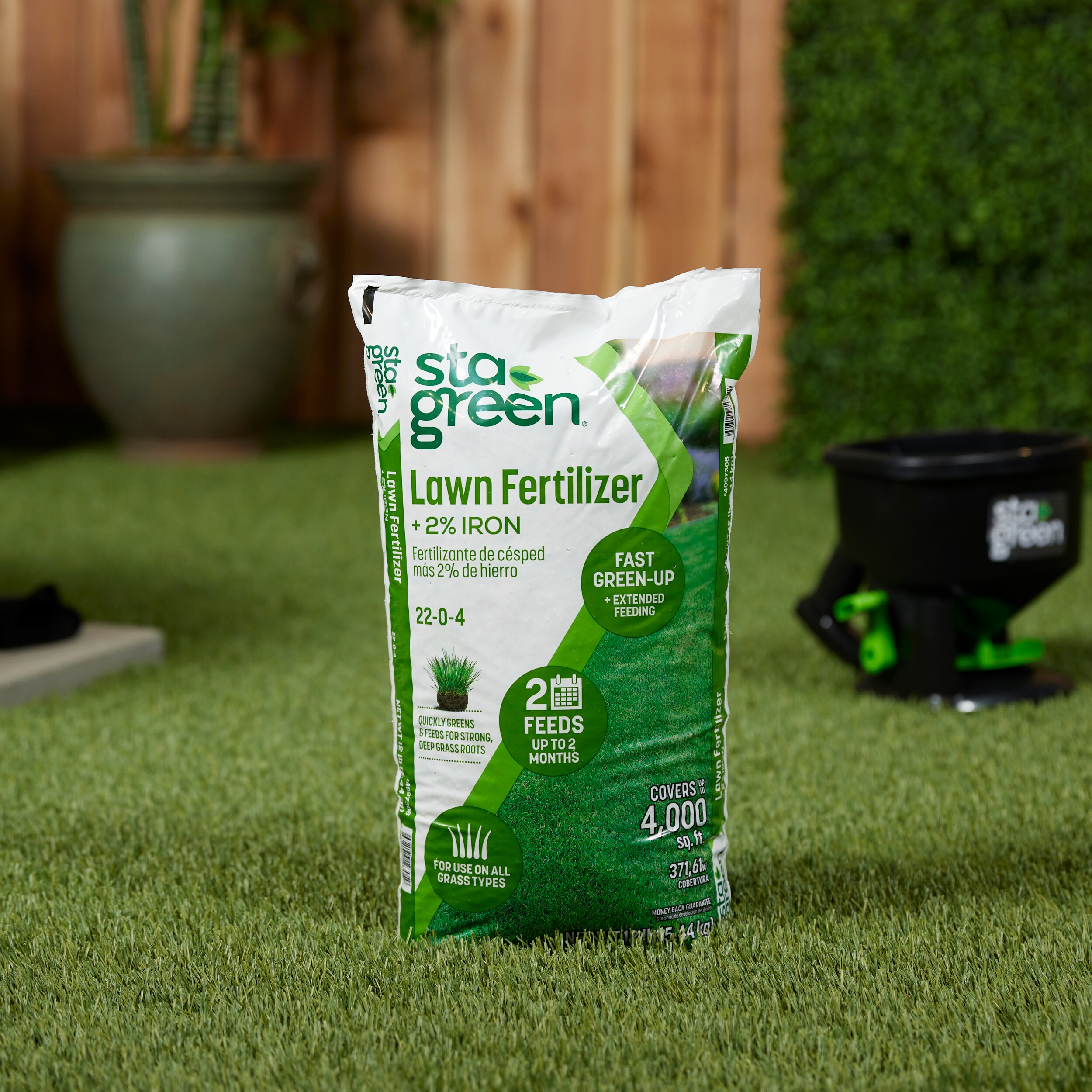 Sta-Green All Season Plus Iron 12-lb 4000-sq ft 22-0-4 All-purpose Fertilizer