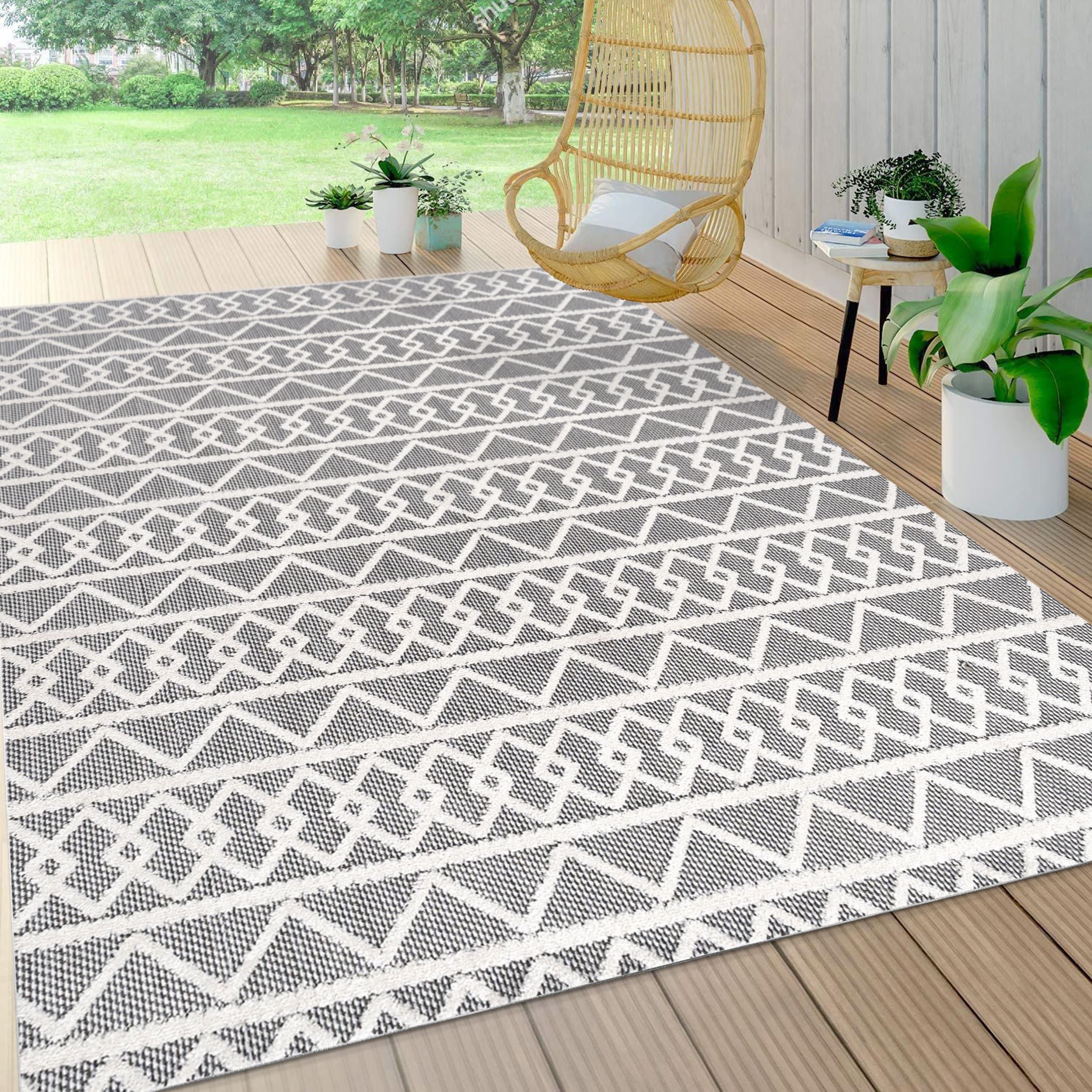 Hampton Bay Charcoal 2 x 3 Natural Weave Indoor/Outdoor Area Rug, Grey