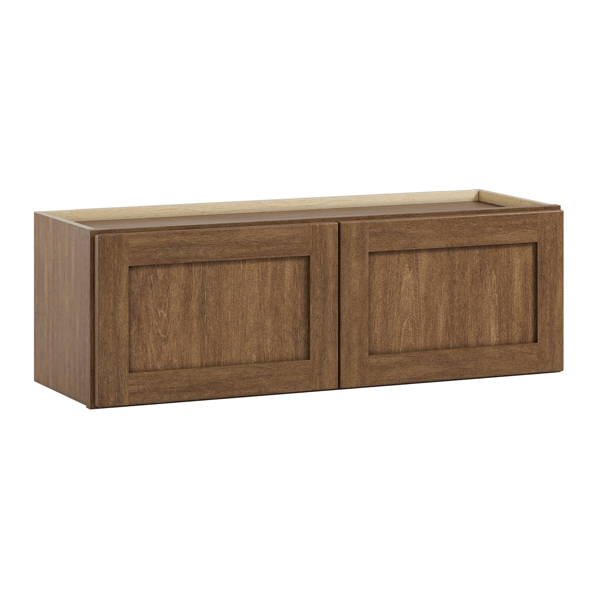 Whalen CLICK-IT LWSCLICK-52LW Sherwood Hills 36-in W x 12-in H x 12-in D Walnut Birch Wall Ready to assemble Plywood Cabinet (Raised Panel Shaker)