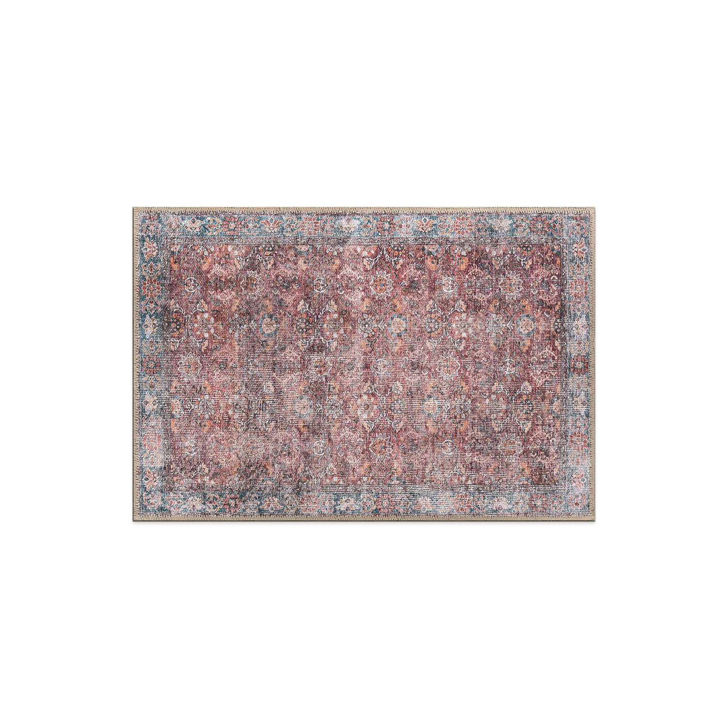 World Rug Gallery 6026MULTI2X3 2 x 3 (ft) Loomed Polyester Multi Rectangular Indoor Oriental Machine washable Area rug