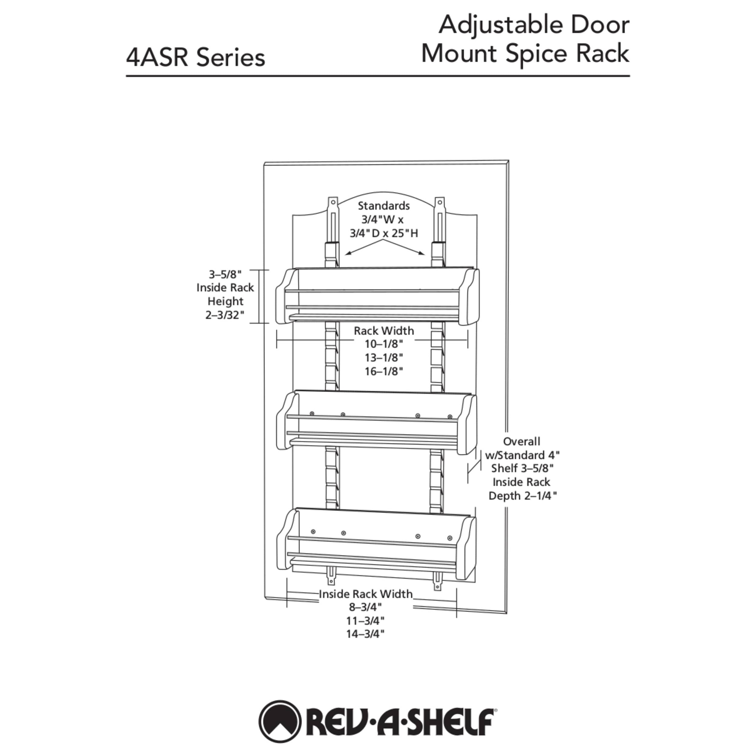 Rev-A-Shelf 16.13-in W x 25-in H 3-Tier Cabinet-mount Wood Spice Rack ...