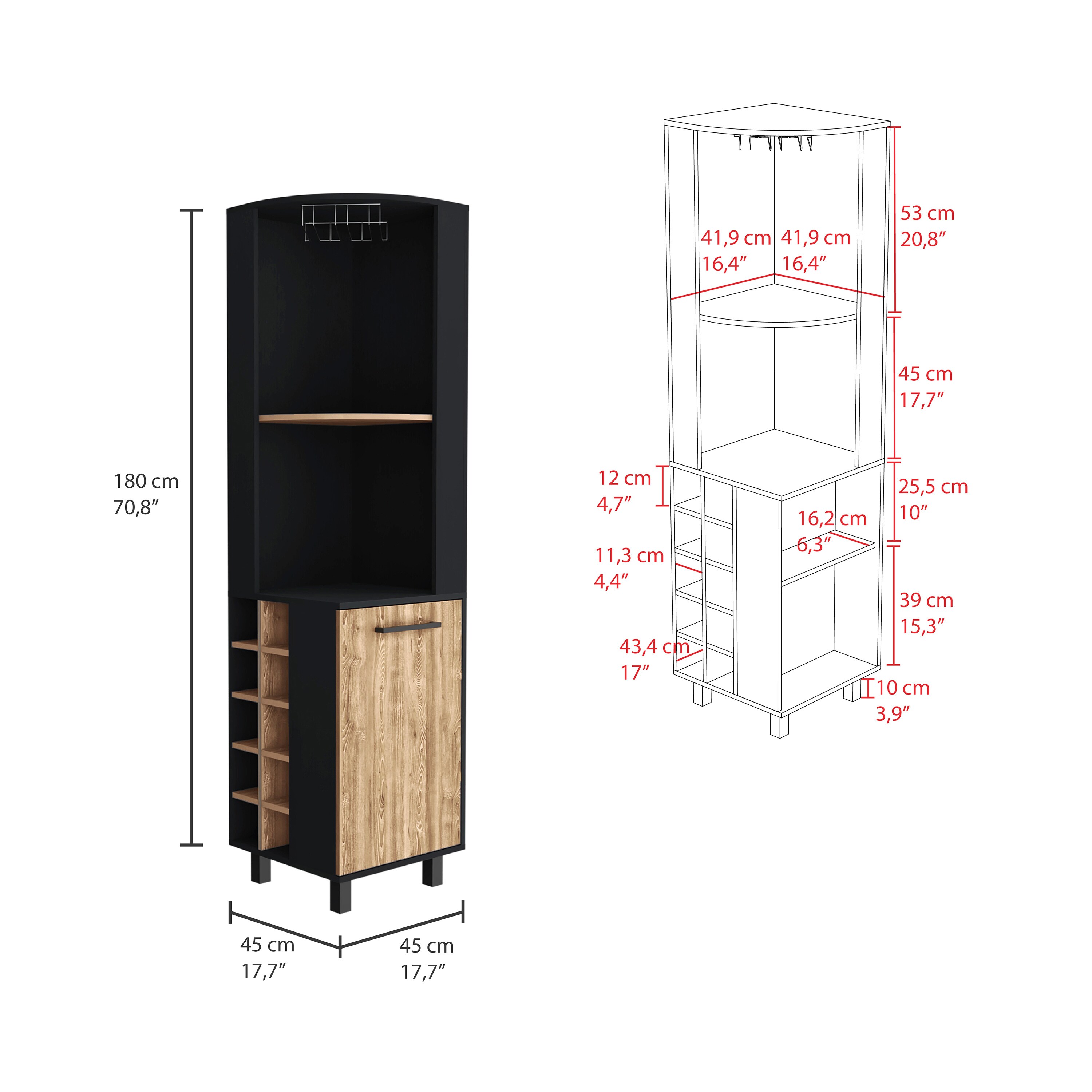 Siavonce Light Oak 8-Shelf Office Cabinet