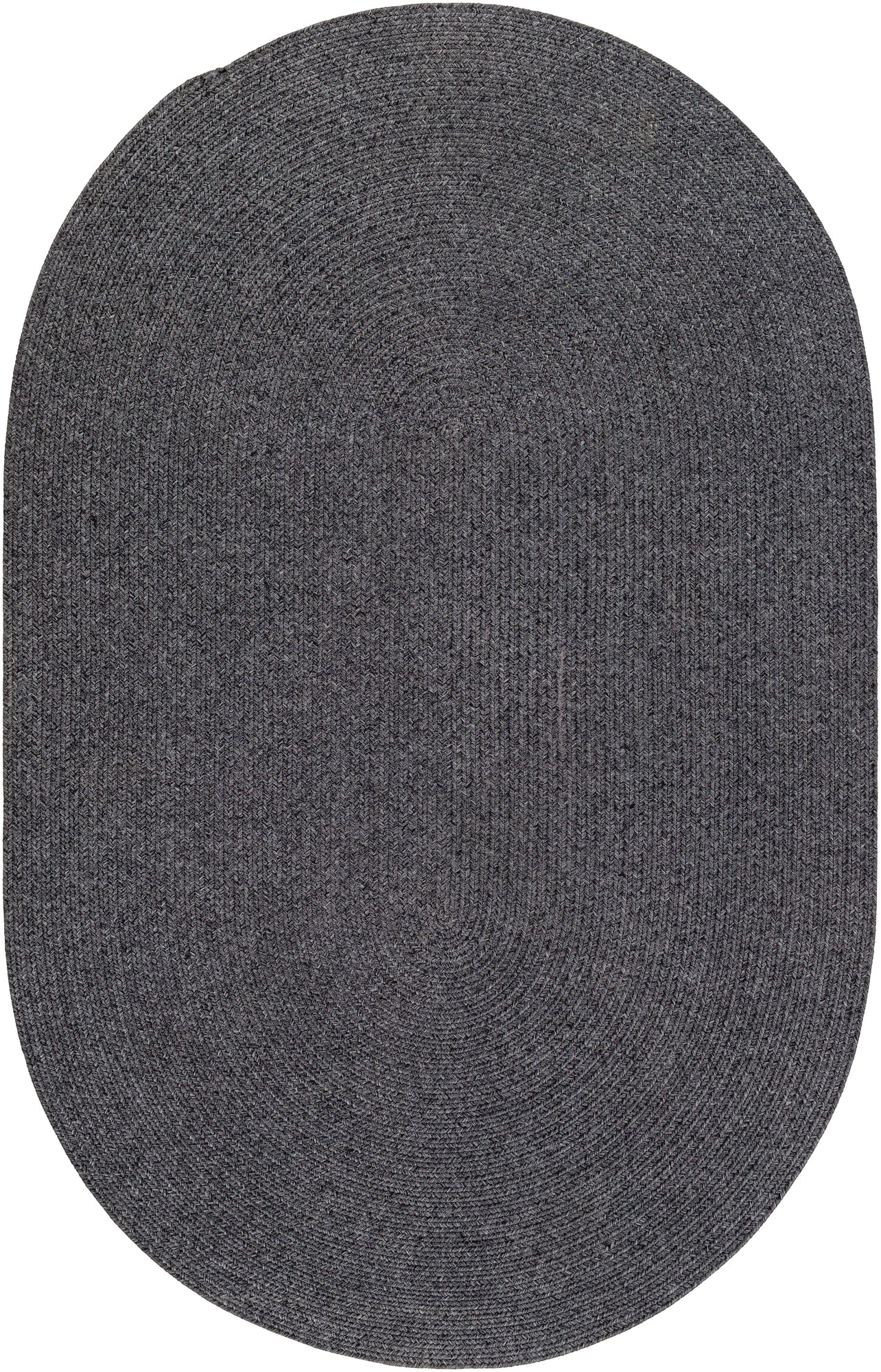 Livabliss CPK2301-69OV Chesapeake Bay 6 x 9 (ft) Polypropylene Charcoal Oval Indoor/Outdoor Solid Farmhouse/Cottage Area rug