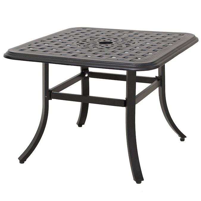 Patio Table Square Outdoor End, Patio Picnic Table With Umbrella Hole