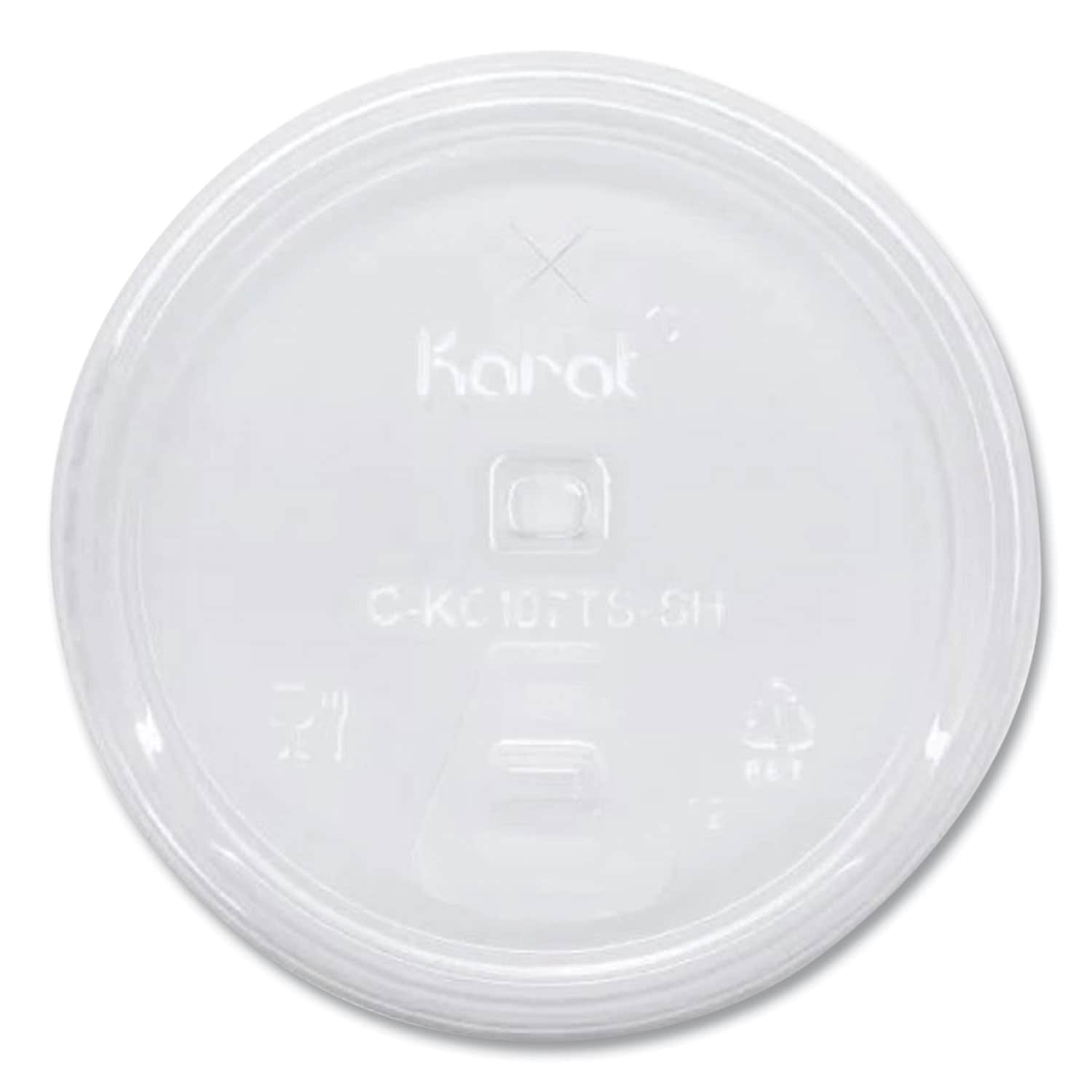 Karat PET Lids Strawless Sipper Fits 32 oz Cold Cups Plastic Clear 1000/Carton