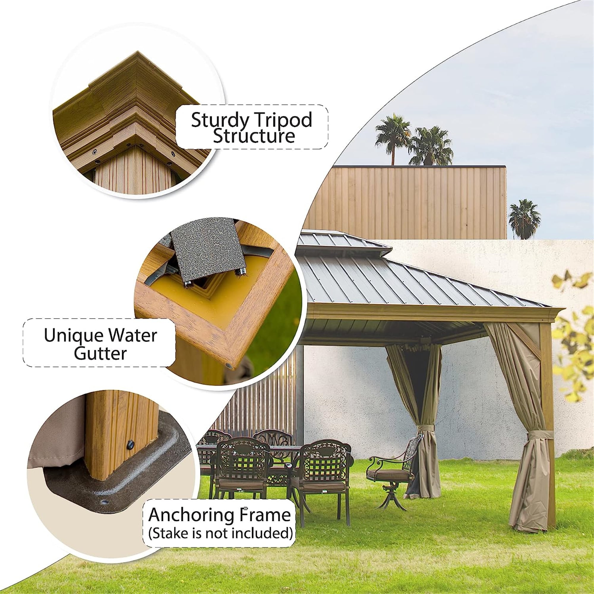 JIMSMAISON BOCPCG18Y-BRO Wood-Resin-Gazebos - View #3