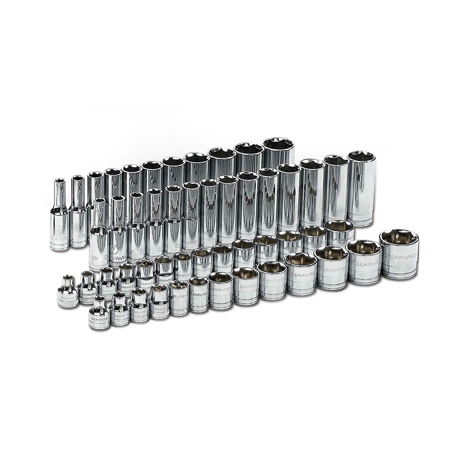 GEARWRENCH 56-Piece Standard (SAE) and Metric 3/8-in Drive 6-point