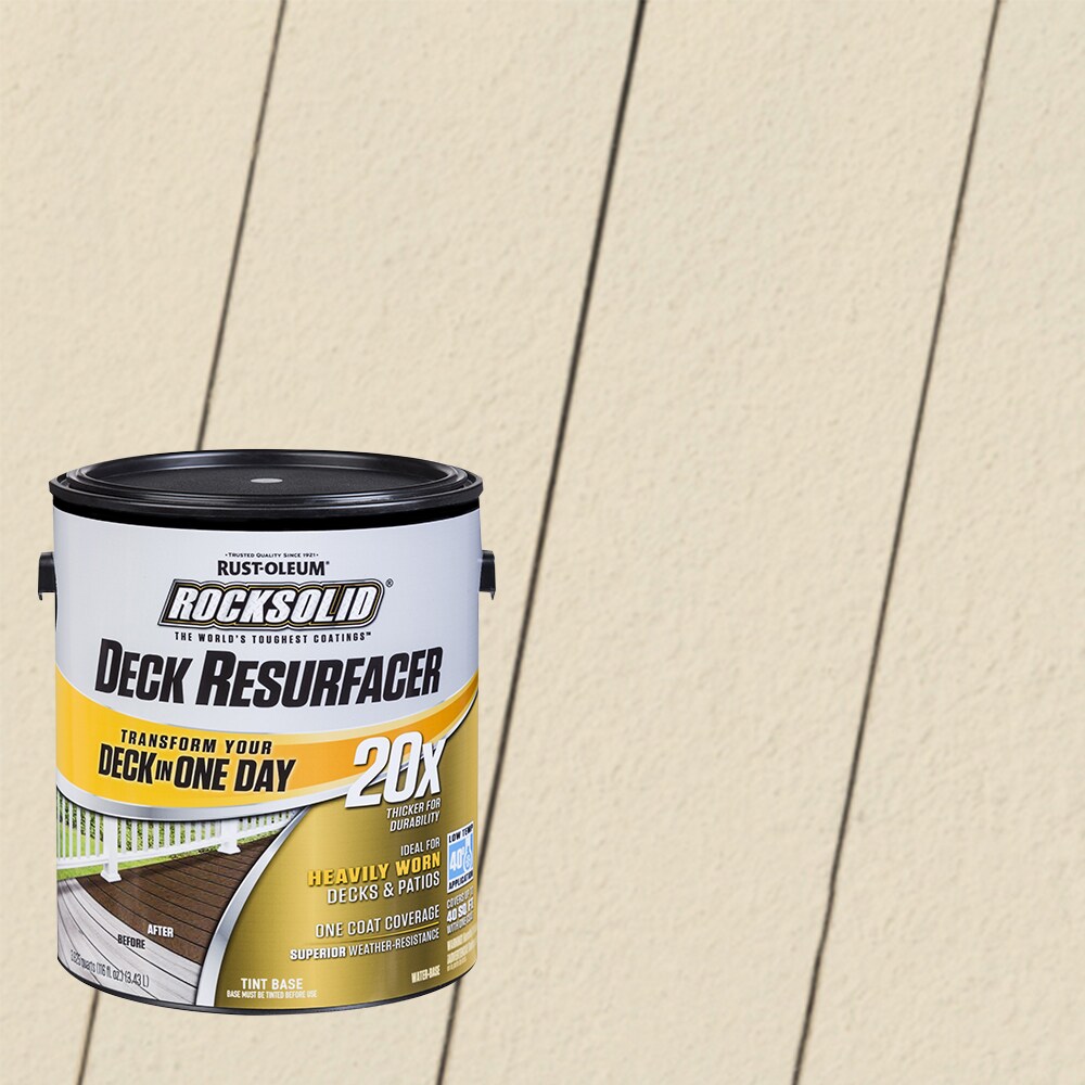Rust-Oleum 319399T RockSolid 20X Deck Resurfacer Pre-Tinted Rattan Solid Exterior Wood Stain and Sealer in One ( 1-gallon )