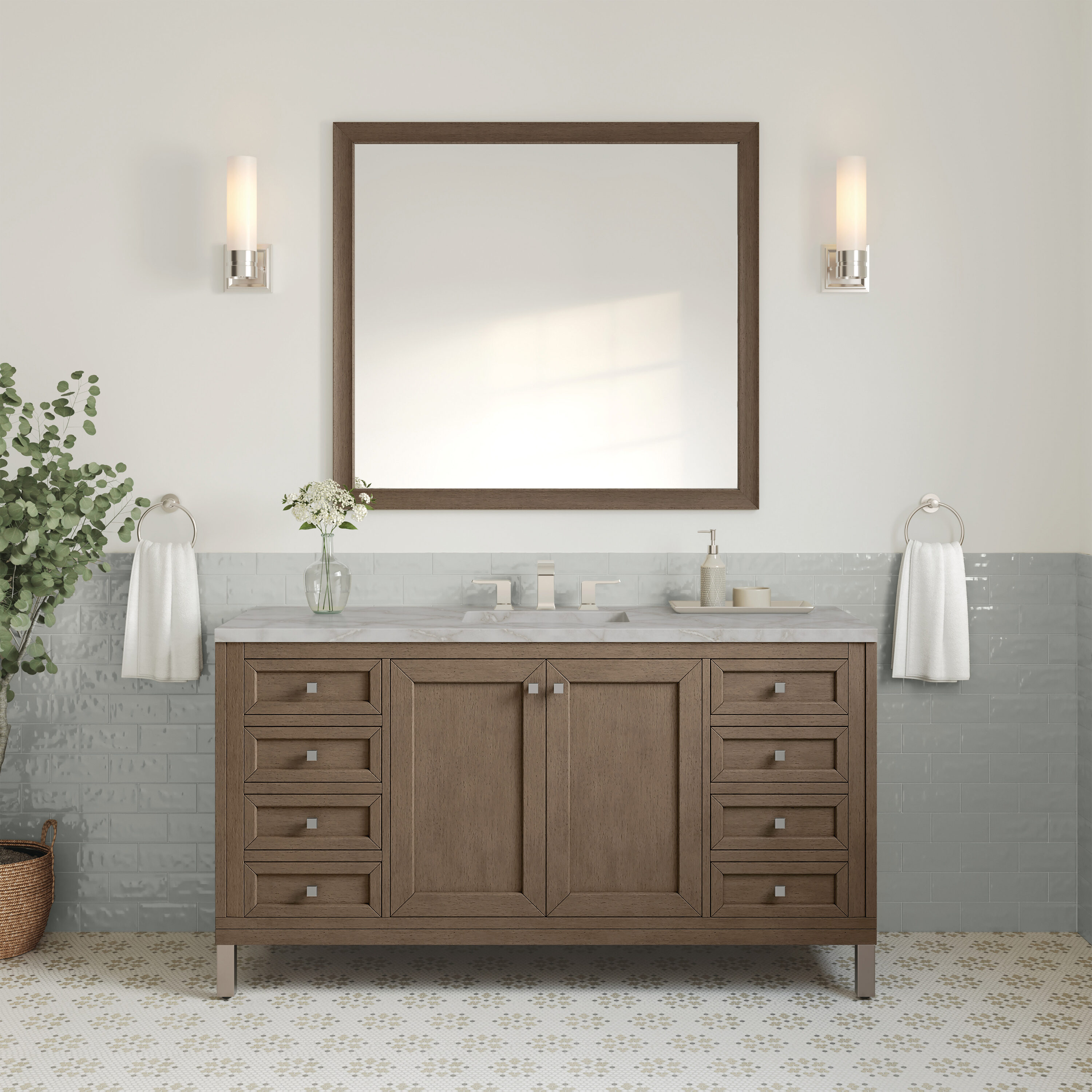 James Martin Vanities 305-V60S-WWW-3VSL Bath-Vanity-Combo - View #2