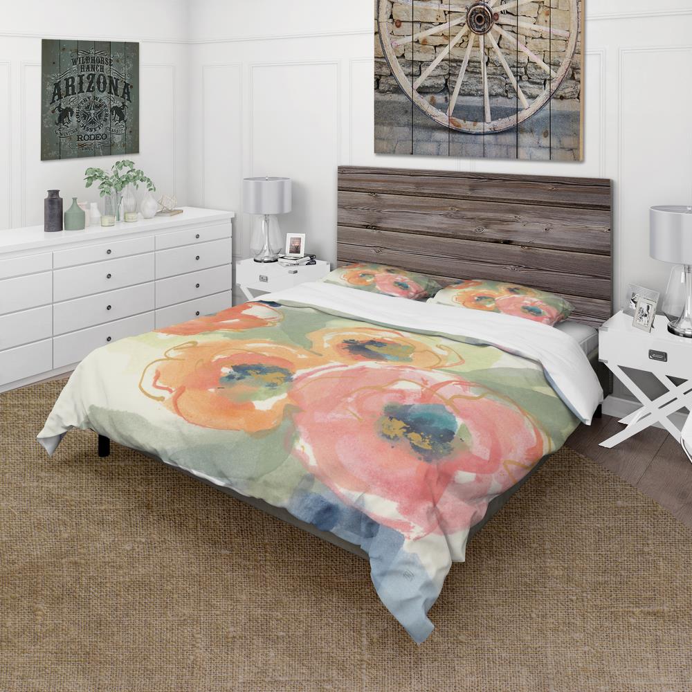 Designart BED30173-K 3 -Piece Orange King Duvet cover Set