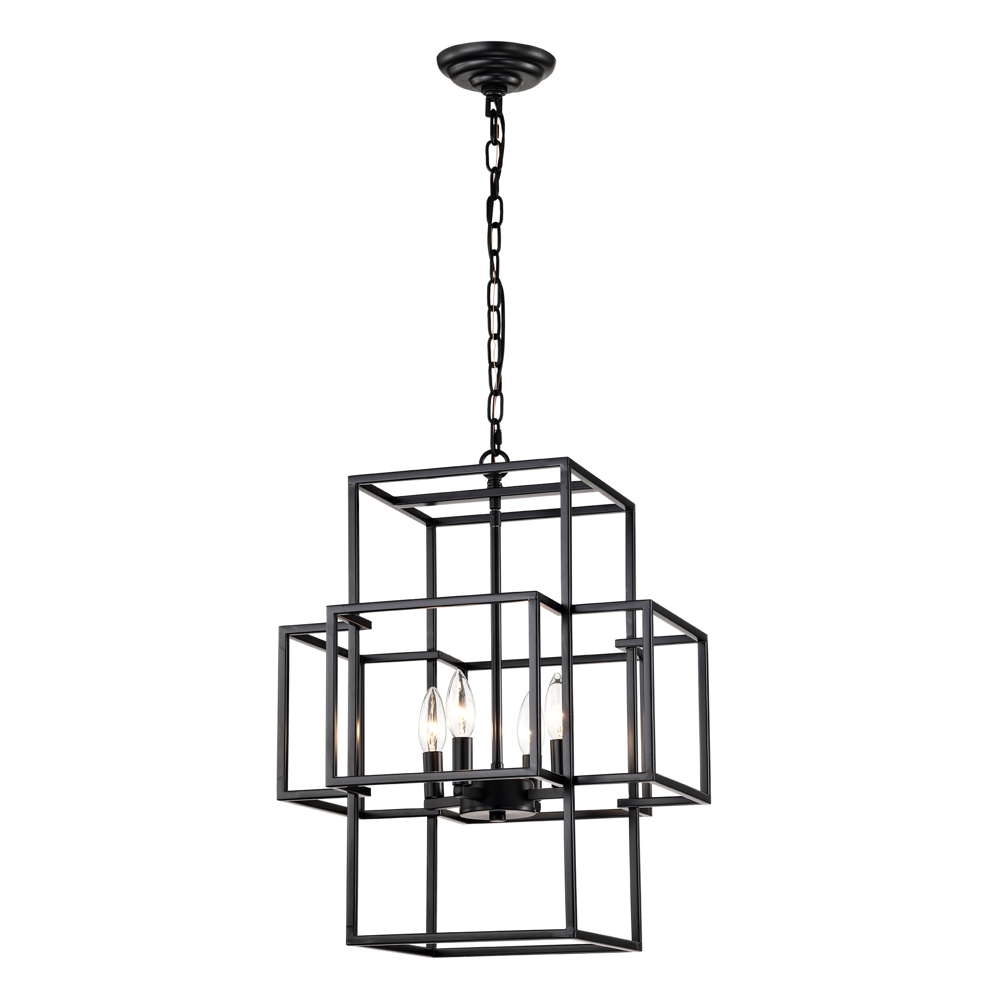 SINOFURN SYB580020BK 4 -Light Black Modern/contemporary For Use in Bedrooms, Dining Rooms, Foyers, Kitchens, Living Rooms Chandelier