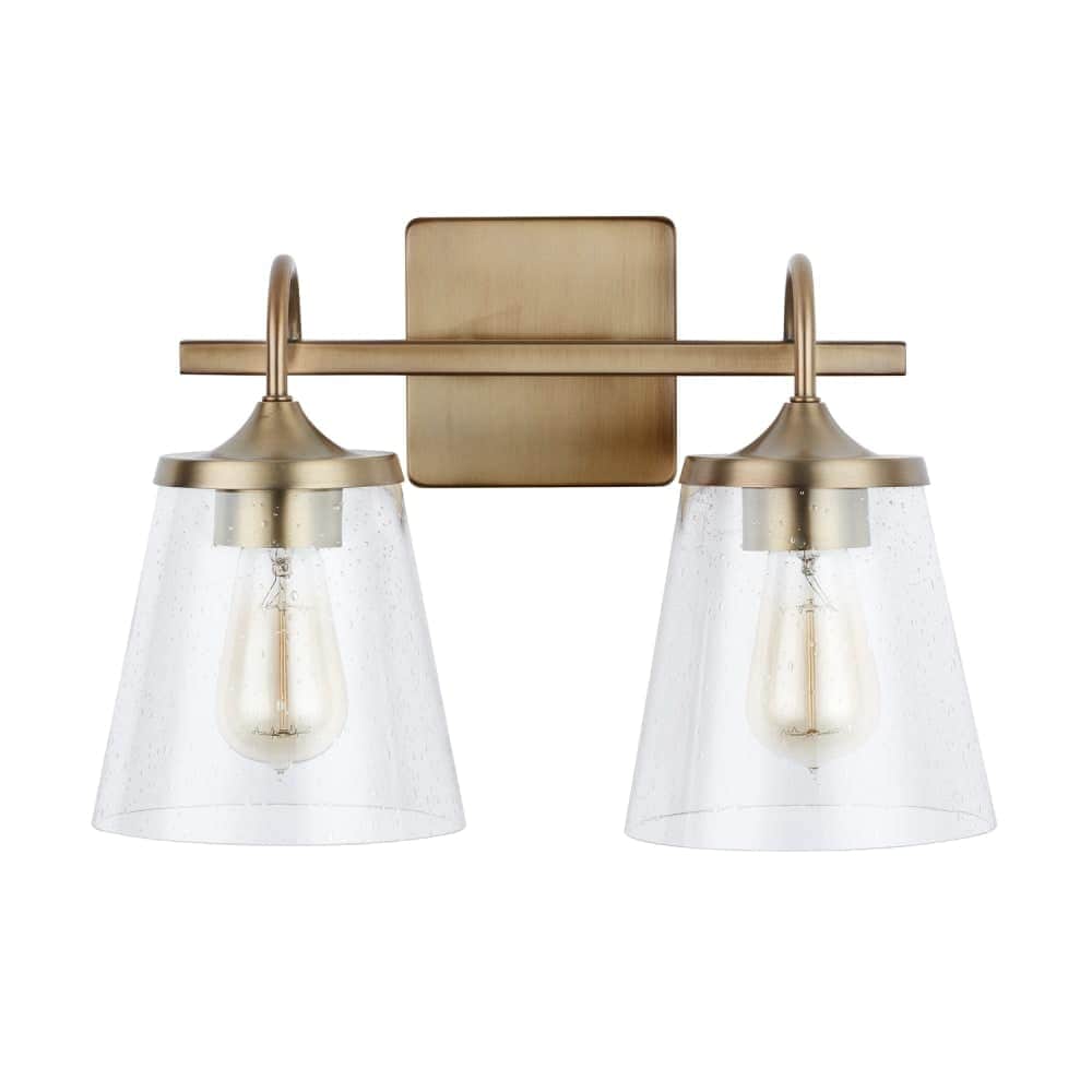 Capital Lighting  139122496 2 Light 151/4 Inch Wide Bathroom Vanity Light with Clear Seedy Glass Shades