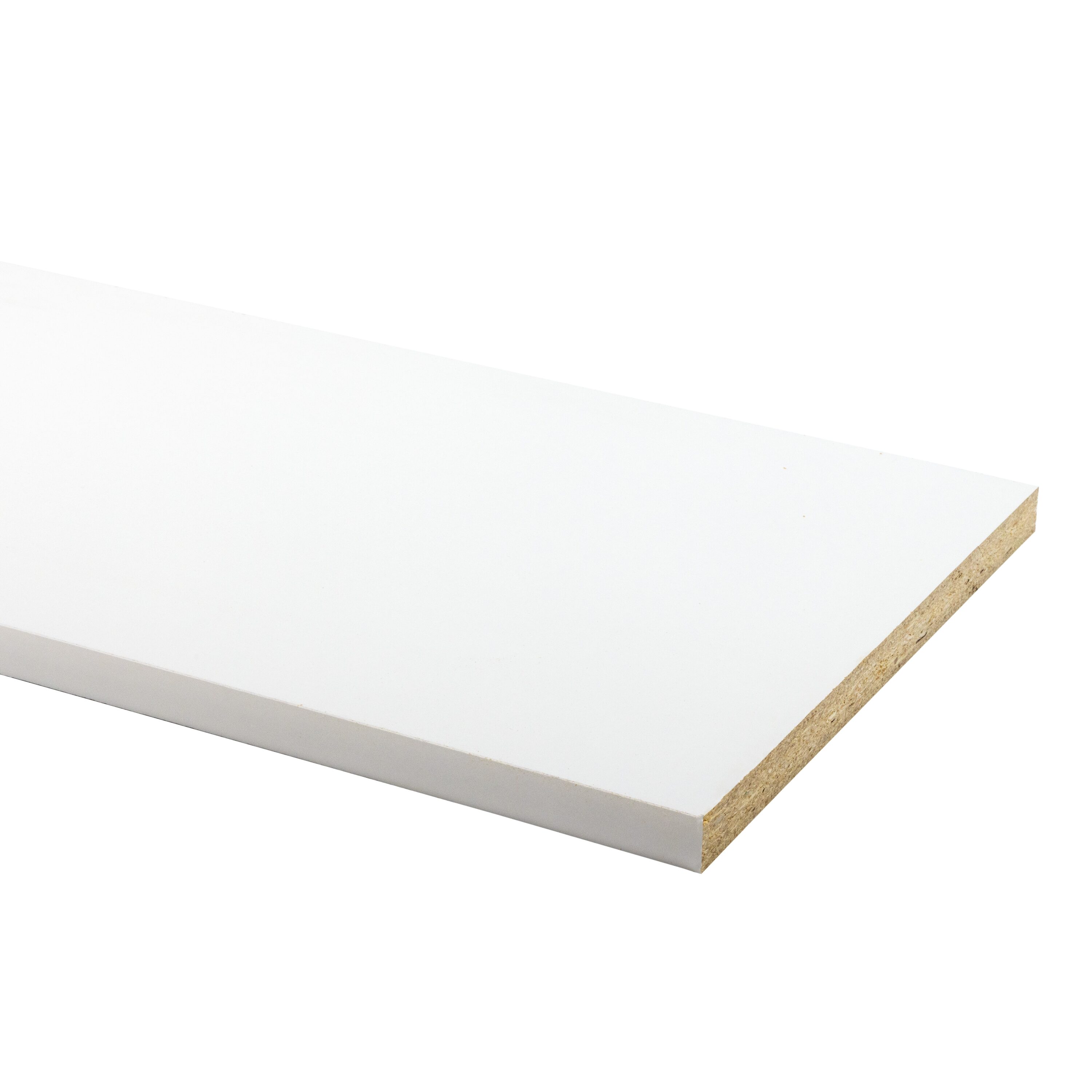 RELIABILT 858194 97-in L x 15.25-in D x 0.75-in H White Particleboard Rectangular Shelf board