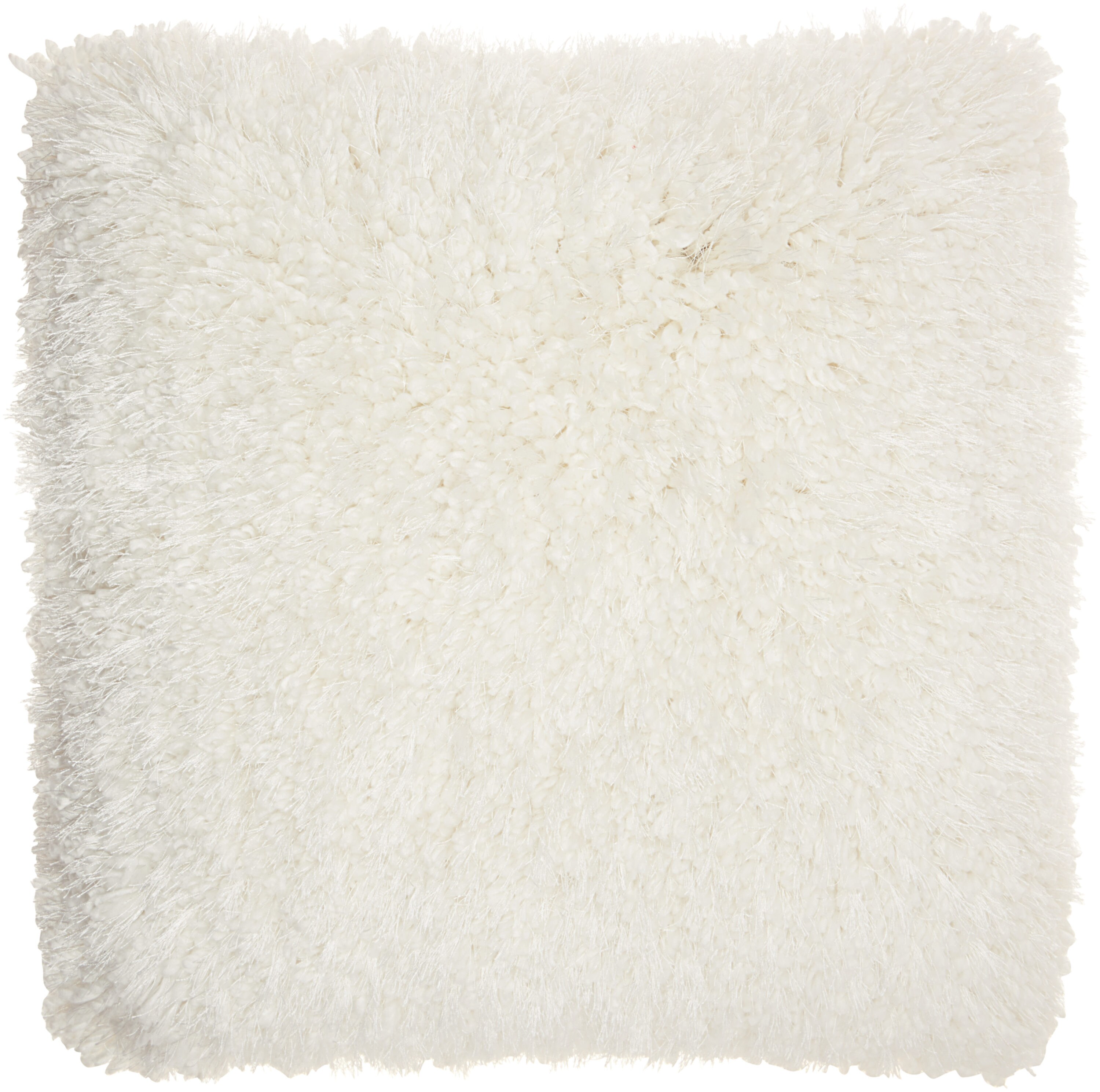 Mina Victory 798019057503 Shag 18-in x 18-in White Square Indoor Decorative Pillow