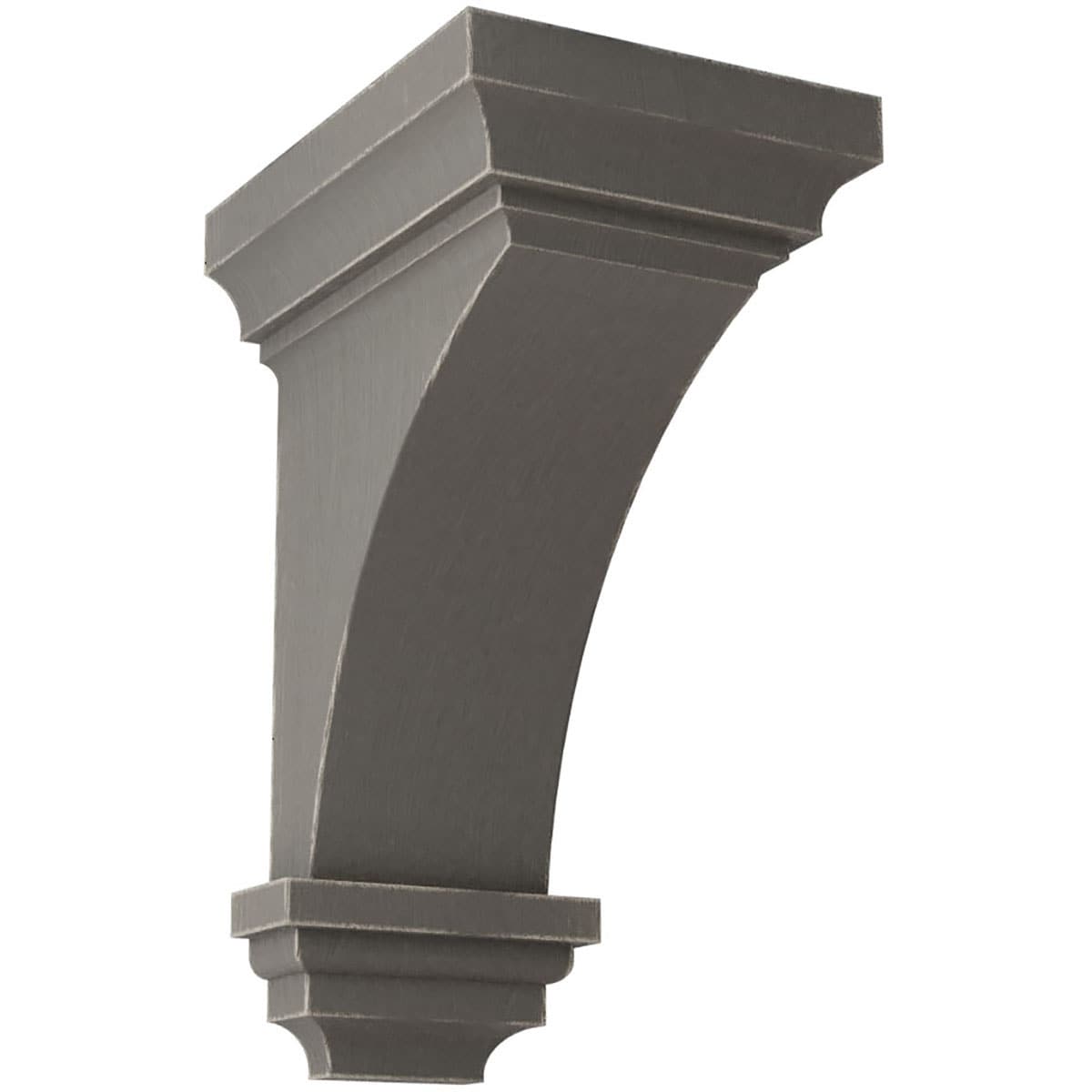 Ekena Millwork CORWD05X05X10JEGY 5-in x 5.75-in x 10-in Vintage Decor Finished Rubberwood Gray Wood Paintable/Stainable Corbel