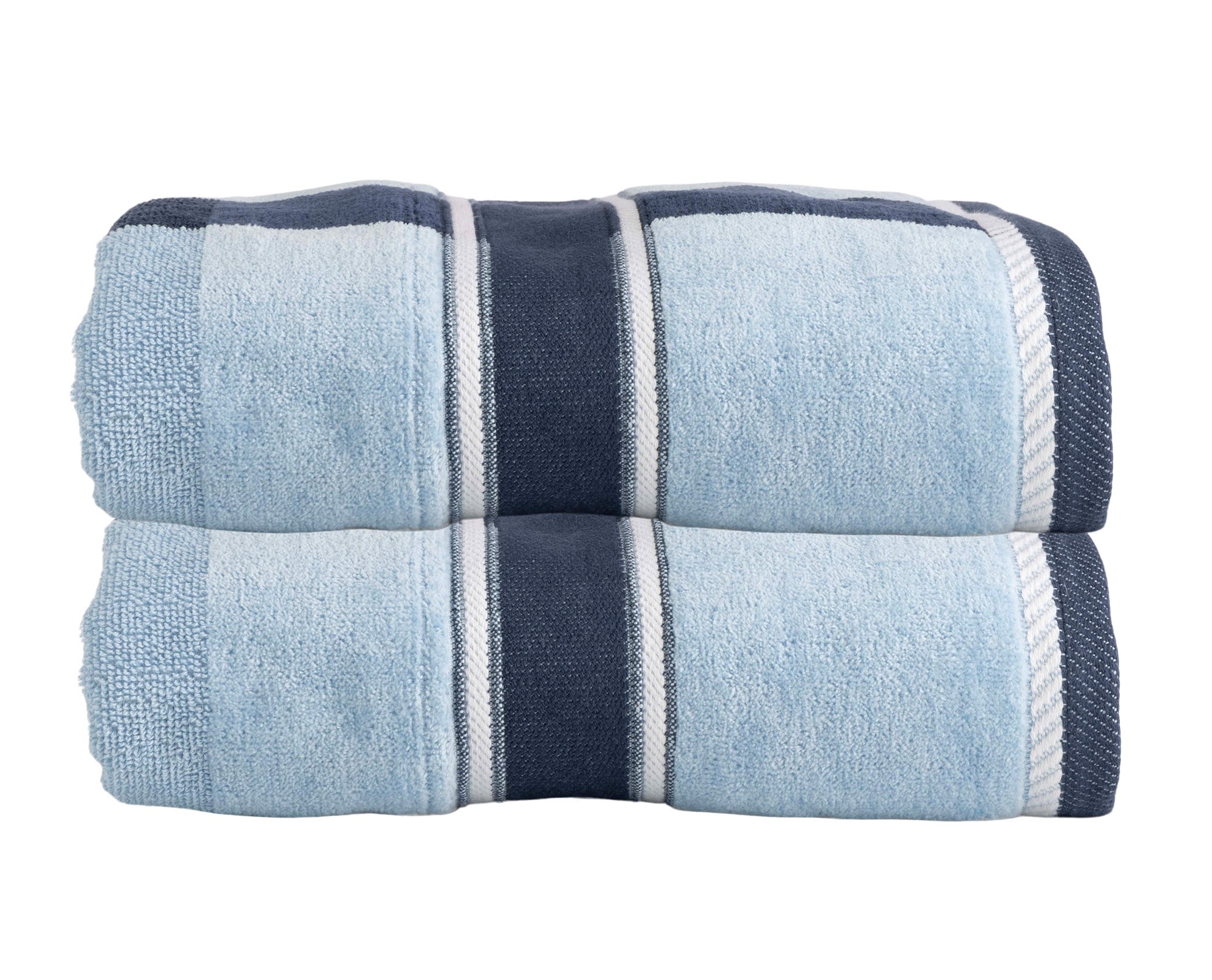 Lavish Home 2 -Piece Navy Blue Cotton Bath sheet 2PC Luxury Cotton Bath Towels