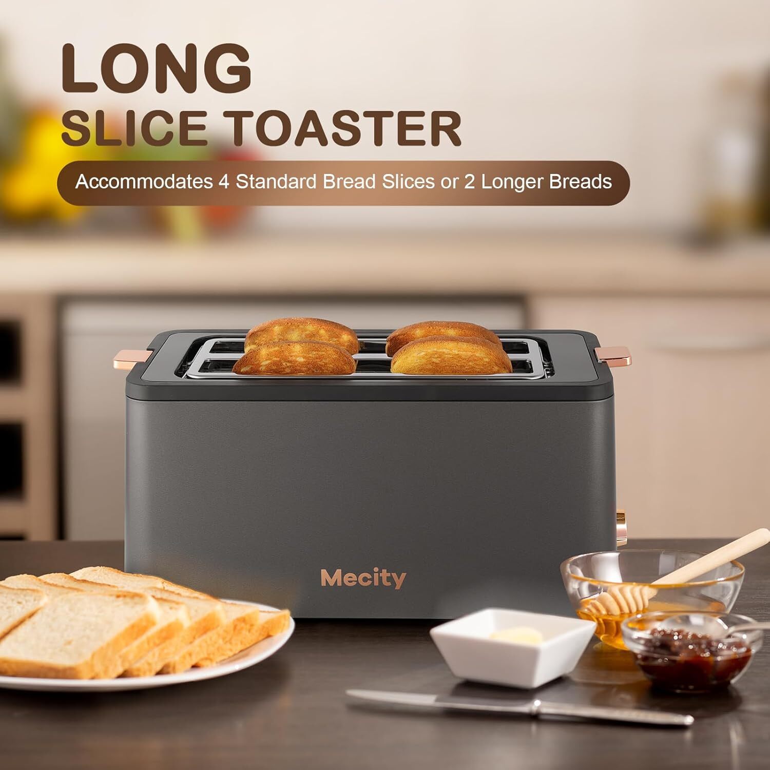 Mecity T-42AUB-GREY & GOLD toasters - View #2