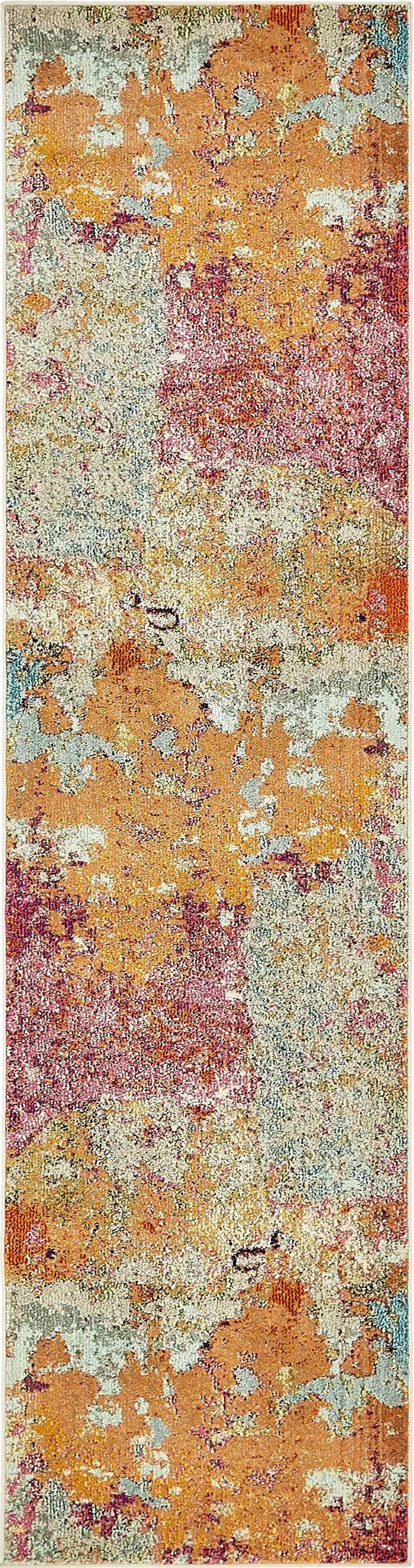 Unique Loom Hermosa Chromatic 3 x 10 Multi/Beige Indoor Abstract Bohemian/Eclectic Runner