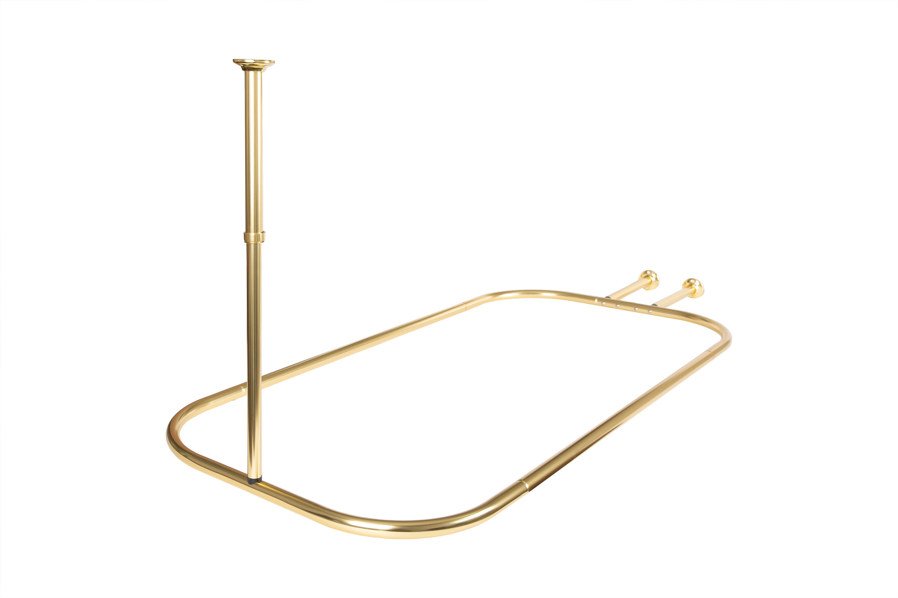 Gold Aluminum D-Shaped Ceiling Mounted Shower Curtain Rod Set