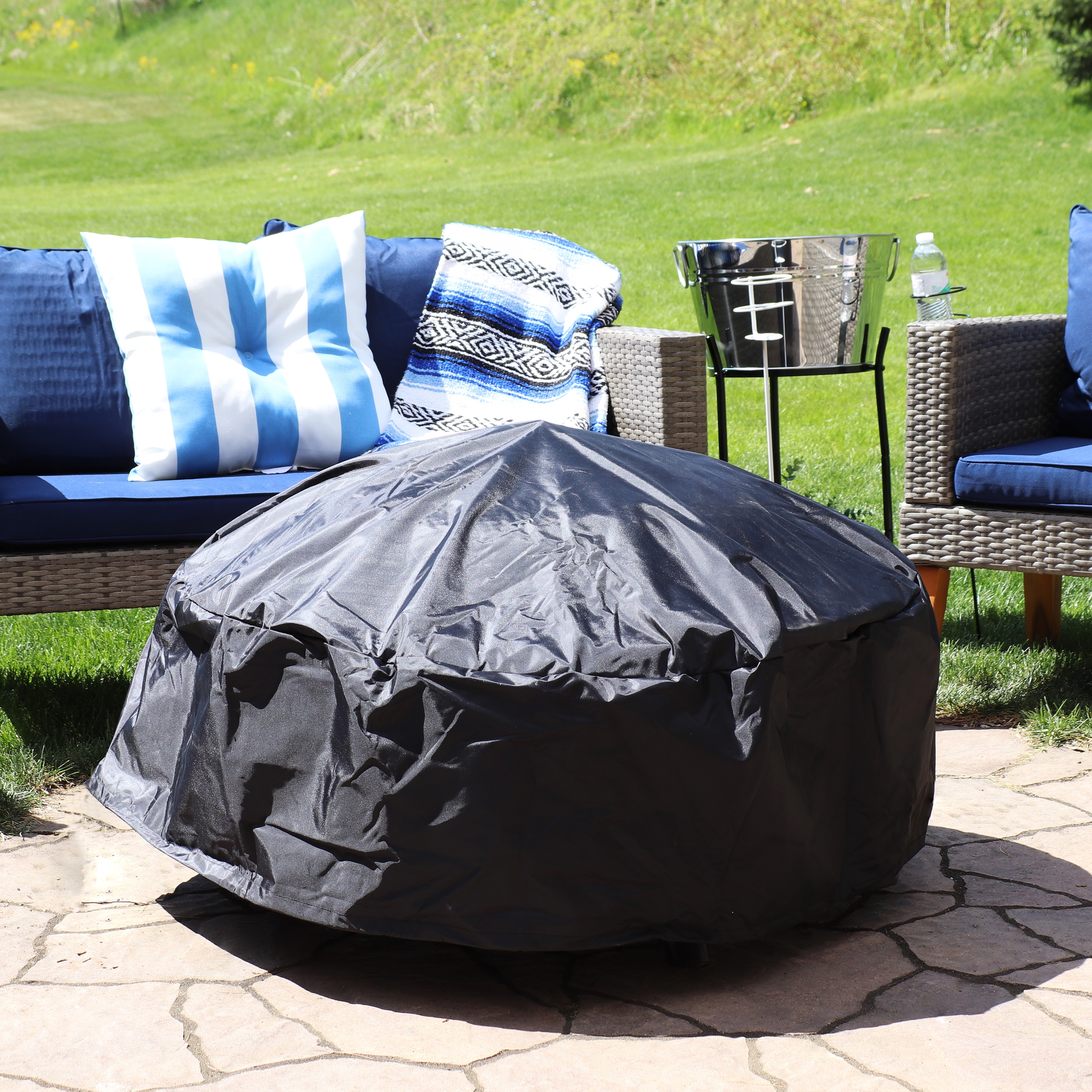 Sunnydaze Decor FI-6024BLK3-INV Fire-Pit-Covers - View #2