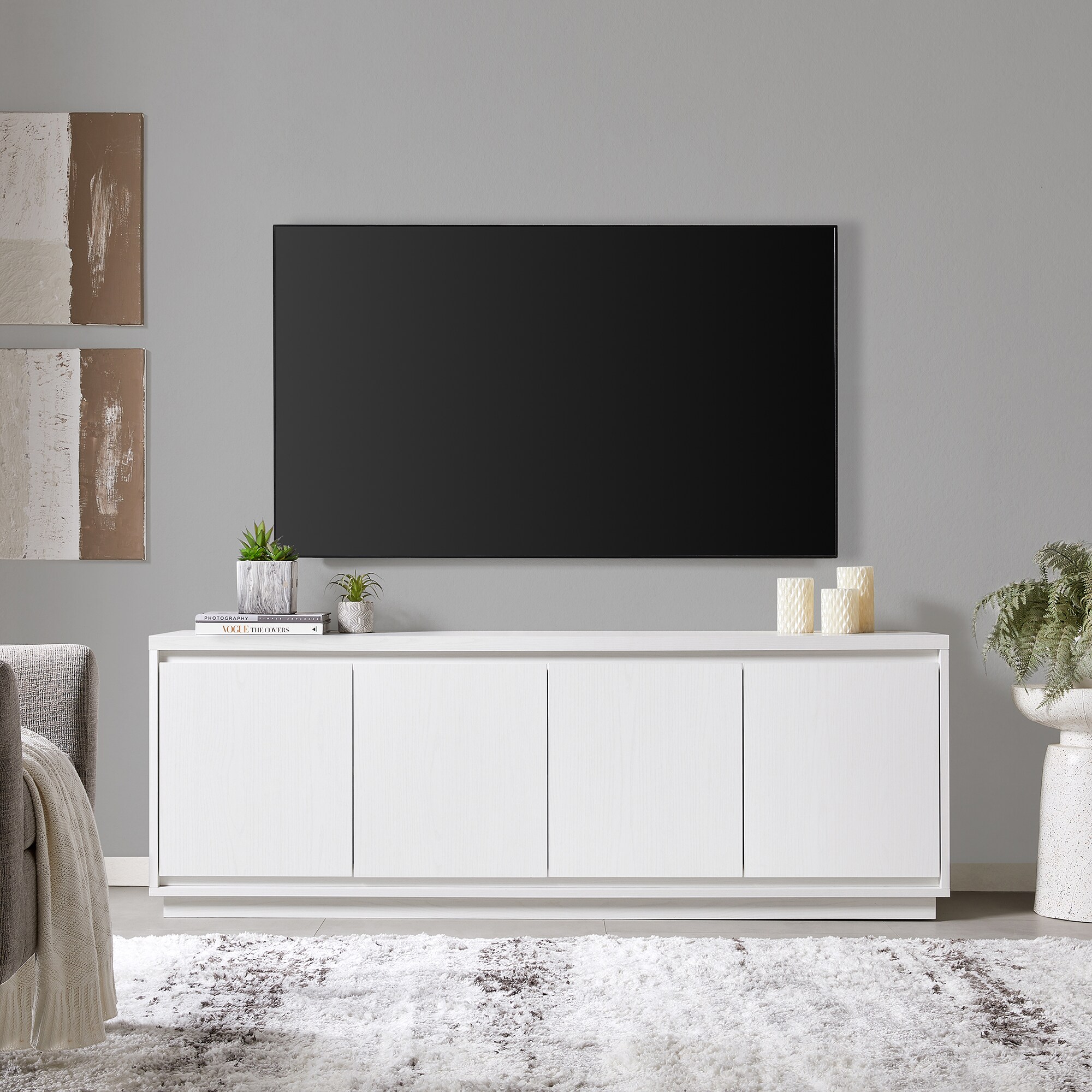 White tv 2024 stand lowes