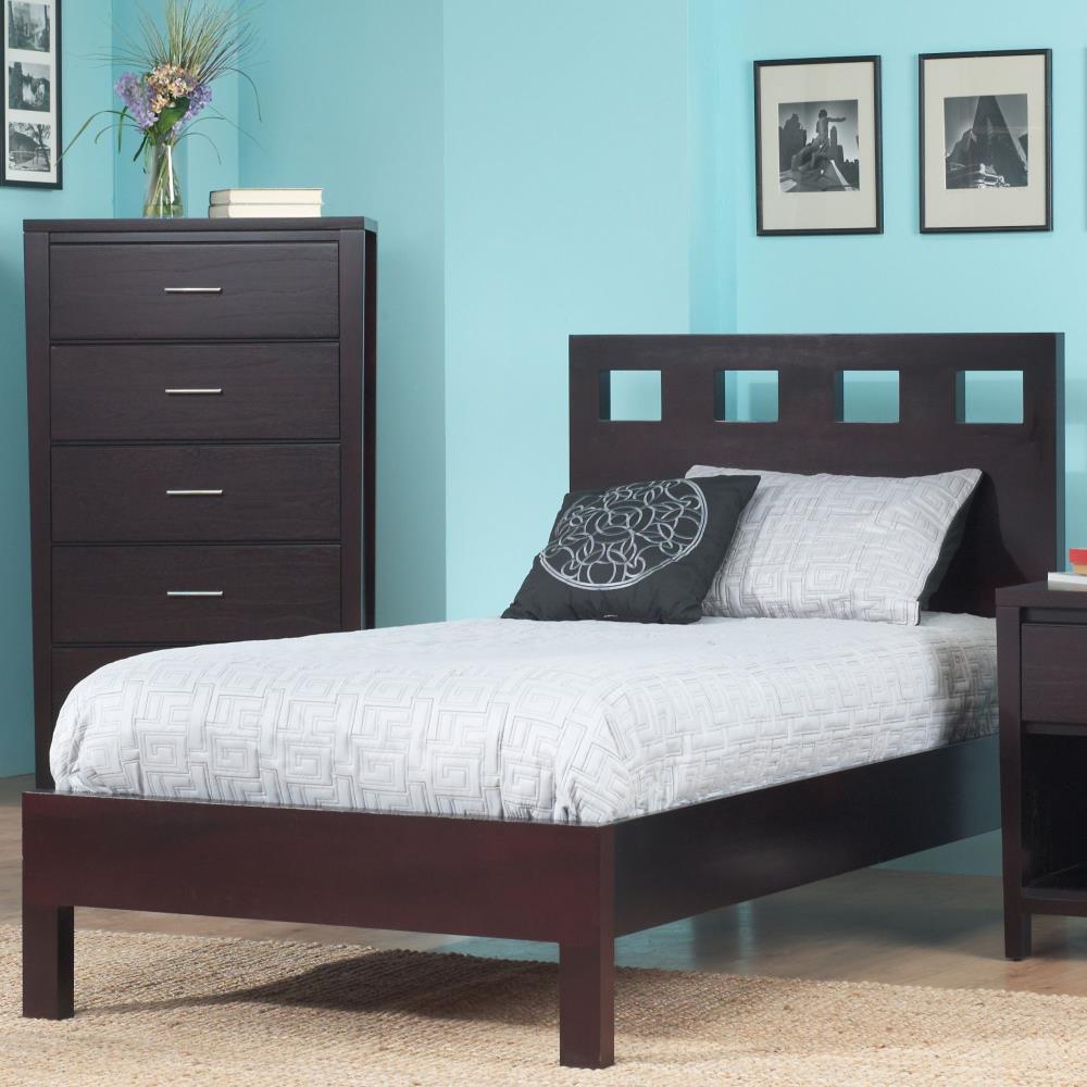 Modus Furniture RV23F3 Nevis Espresso Twin Wood Platform Bed
