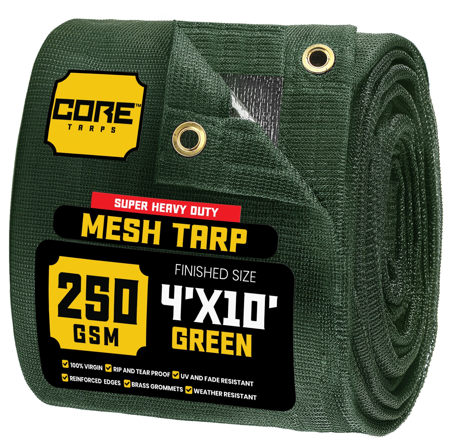 Core Tarps CT-803-4X10 4-ft x 10-ft Green Commercial Polyethylene