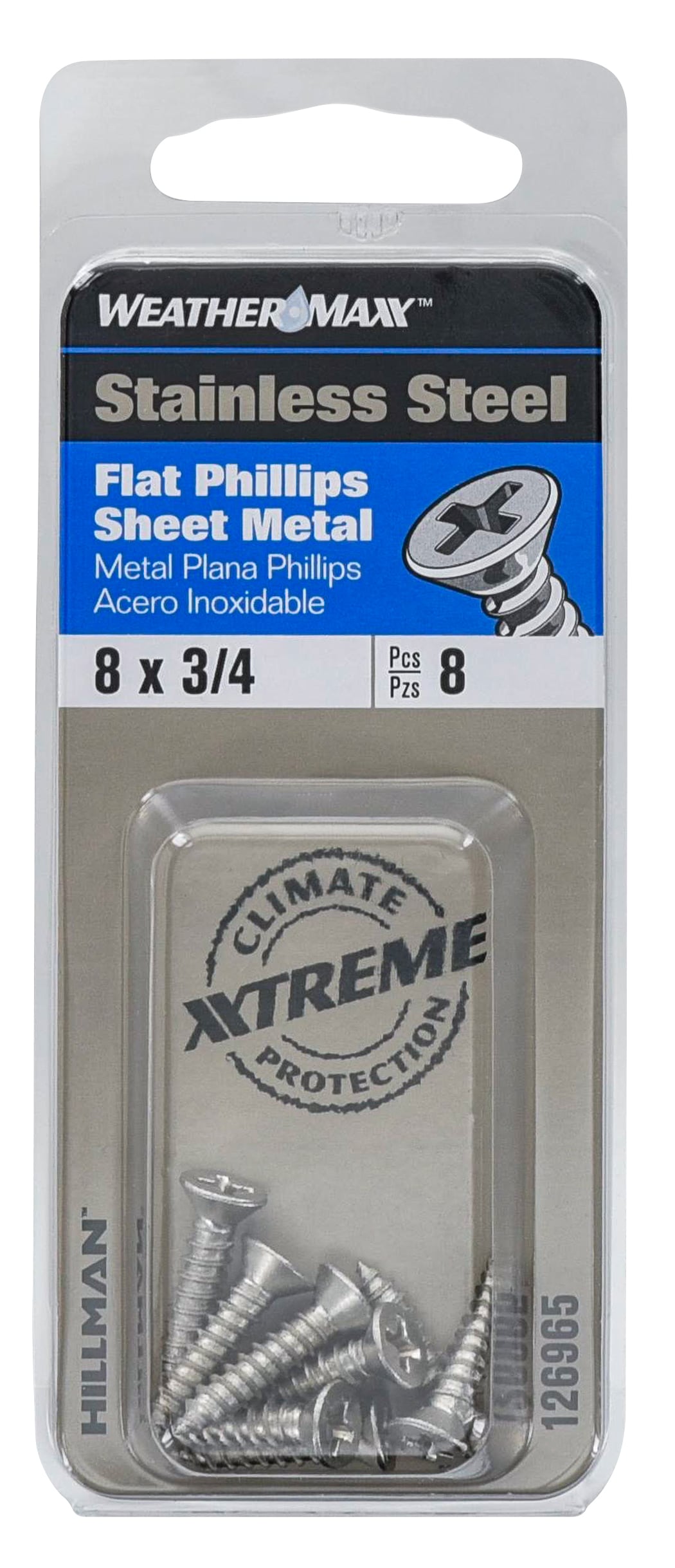 Hillman #8 x 3/4-in Phillips-Drive Standard Sheet Metal Screws (8-Count ...