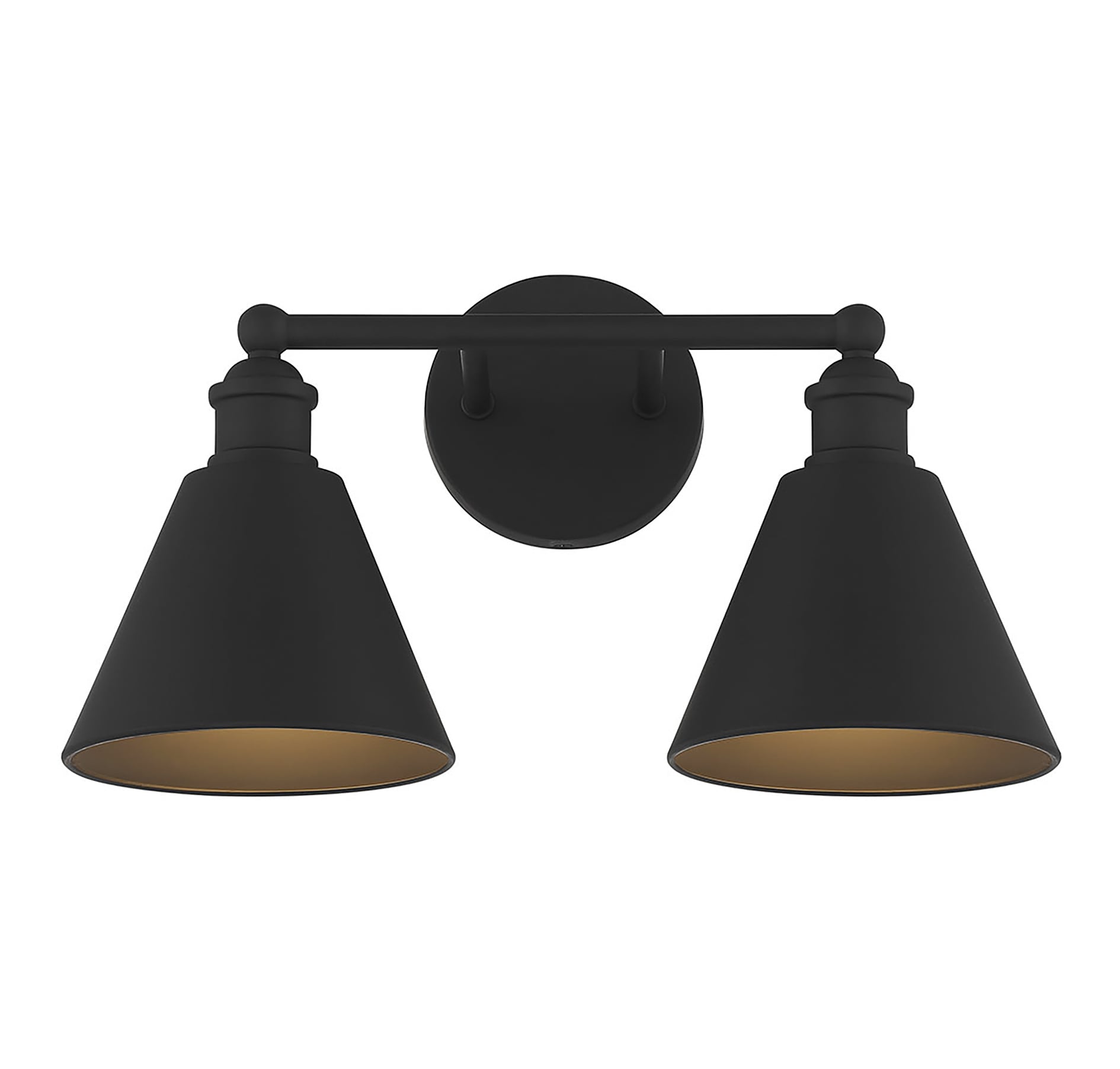 Meridian Lite Trends M80063MBK Meridian 17-in 2 -Light Matte Black Vintage Vanity light