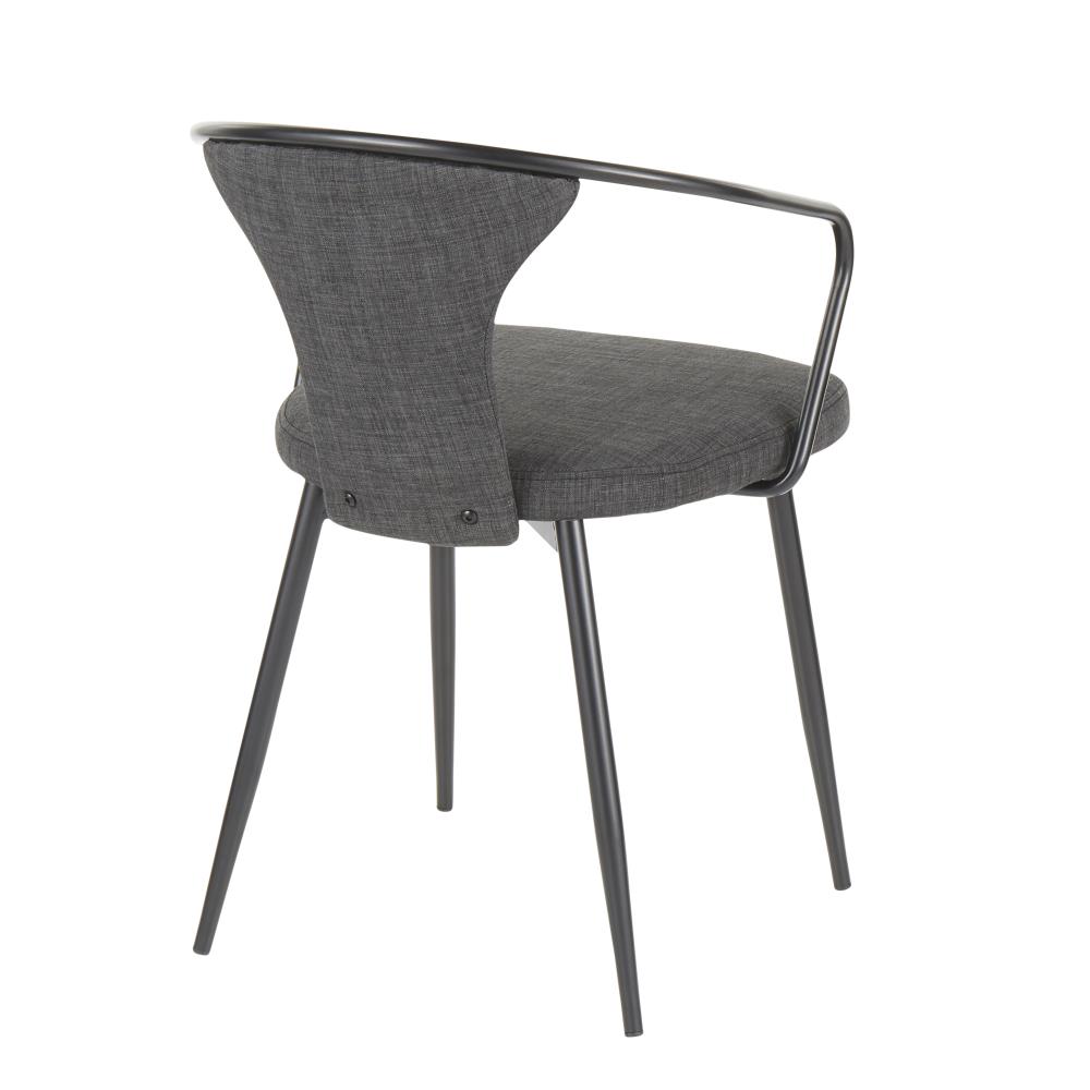 Seizoen havik Toneelschrijver LumiSource Waco Industrial Black Metal, Grey Fabric Blend Accent Chair in  the Chairs department at Lowes.com
