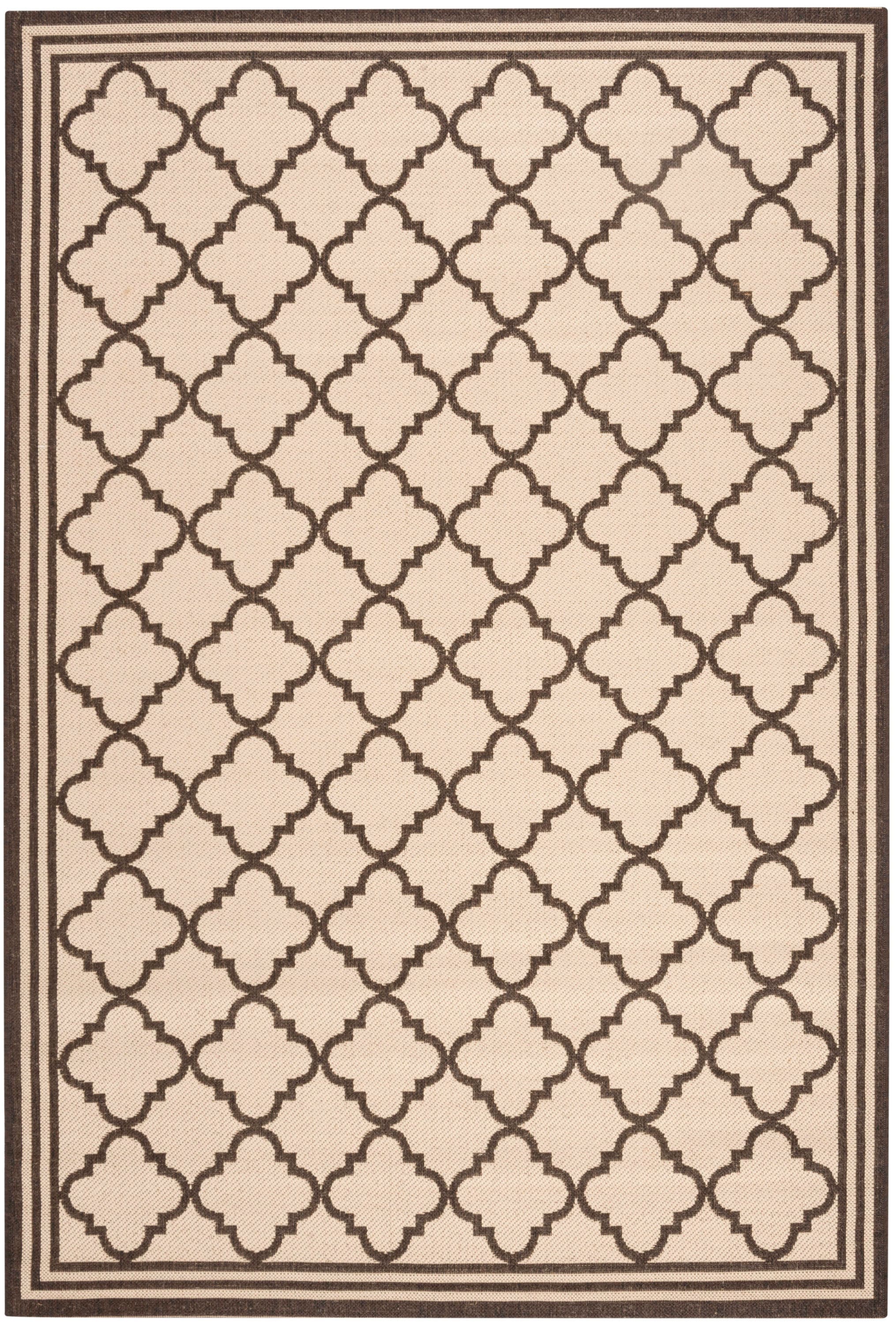 Safavieh LND121U-5 Linden Lattice 5 x 8 (ft) Loomed Polypropylene Creme/Brown Rectangular Indoor Trellis Bohemian/Eclectic Area rug