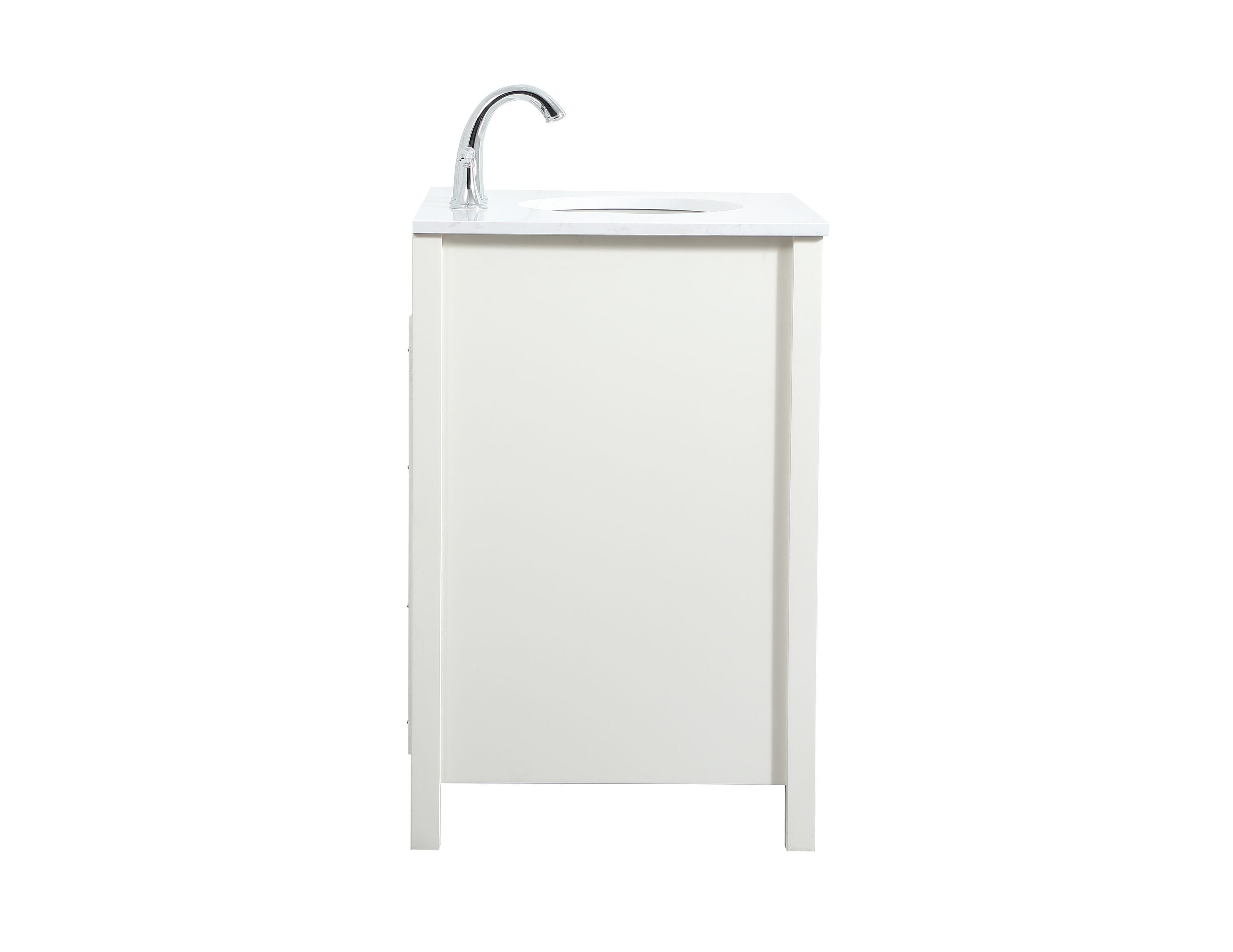 Irene 30" White MDF Single Bathroom Vanity with Quartz Top