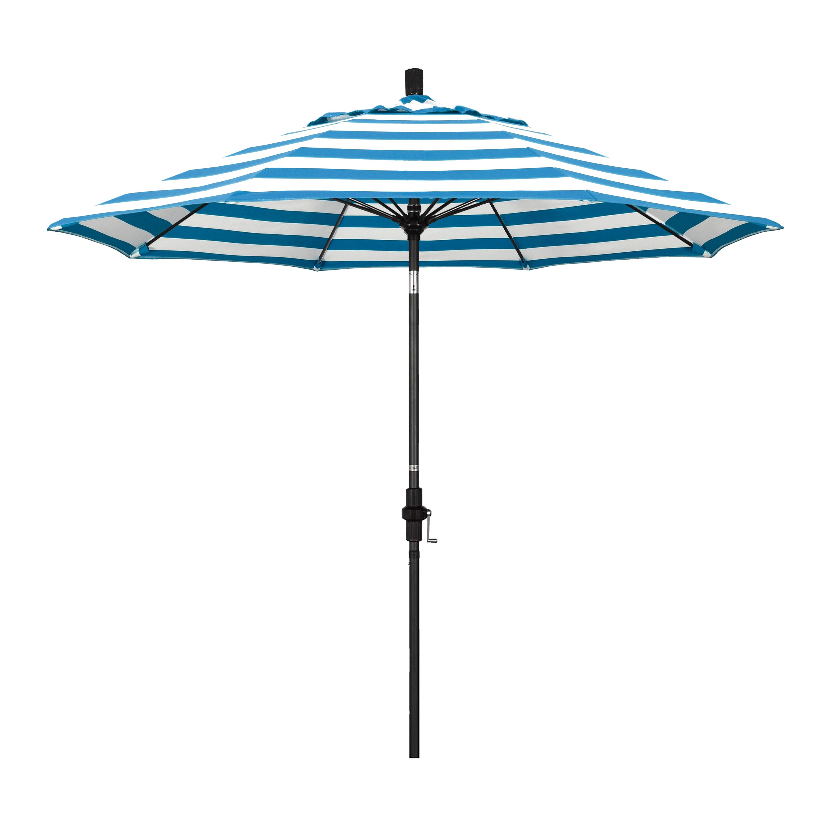 California Umbrella GSCUF908705-58029 9-ft Aluminum Blue Auto-tilt Market Patio Umbrella