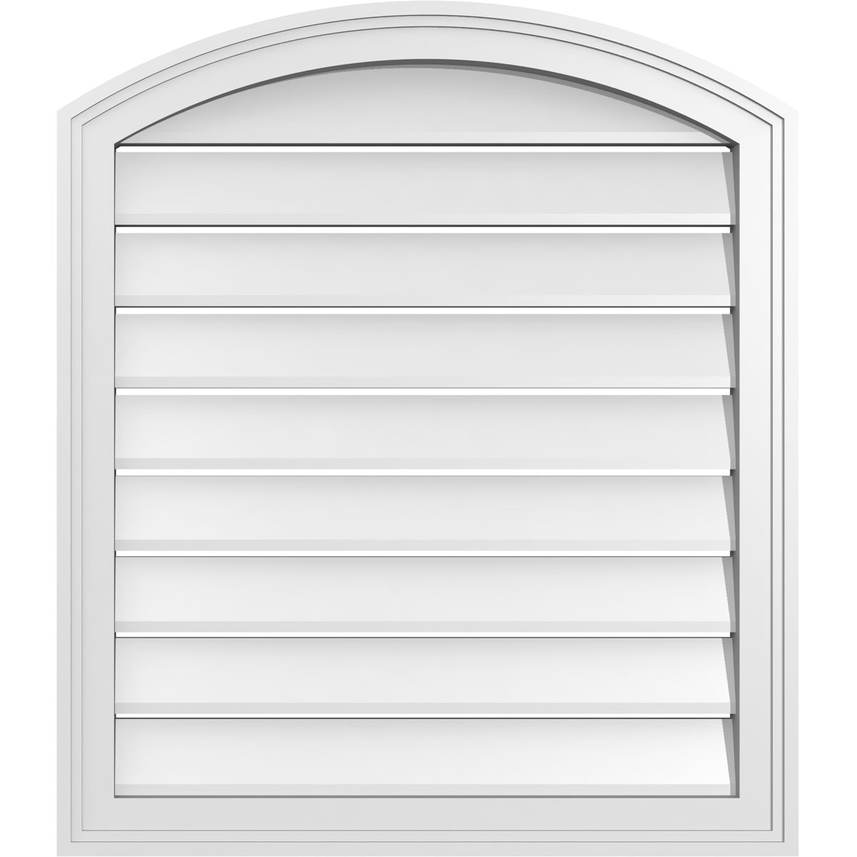 Ekena Millwork GVPAR26X3002SF 26-Inches x 30-Inches Off-white Round top PVC Gable Louver Vent