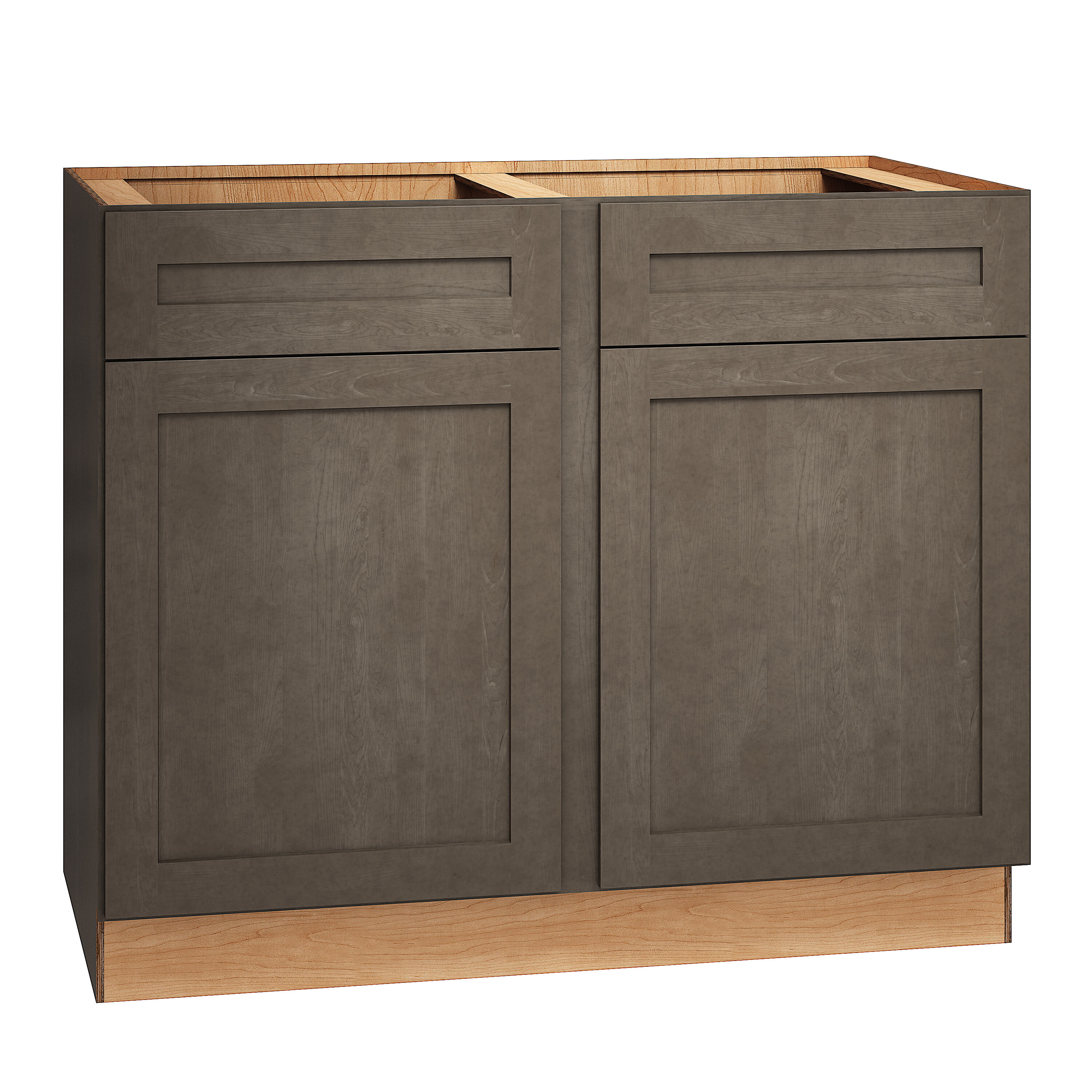 Diamond Express Jamestown 42-in W x 34.5-in H x 24-in D Colt Brown Blind 1-Drawer Corner Base Fully Assembled Plywood Cabinet (Recessed Panel Shaker Style)