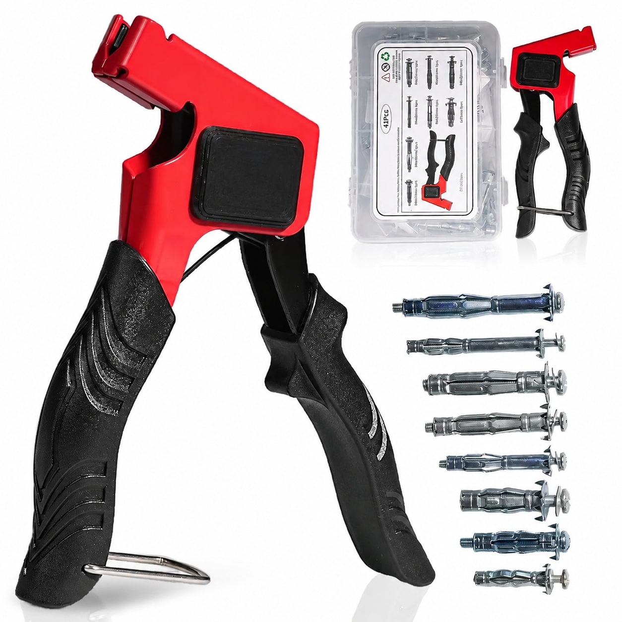 KIWDZFU  Molly Bolts for Drywall Plaster Wall Hollow Wall Anchors with Drywall Screw Gun 40pcs Heavy Duty Anchors in 8 Sizes for Picture Frames