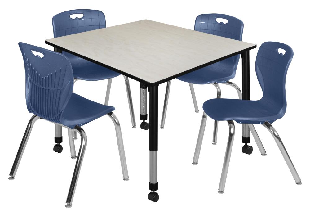 Regency TB4848PLAPCBK40NV Classroom Tables Off-White 4-Person Training Table (48-in W x 34-in H)