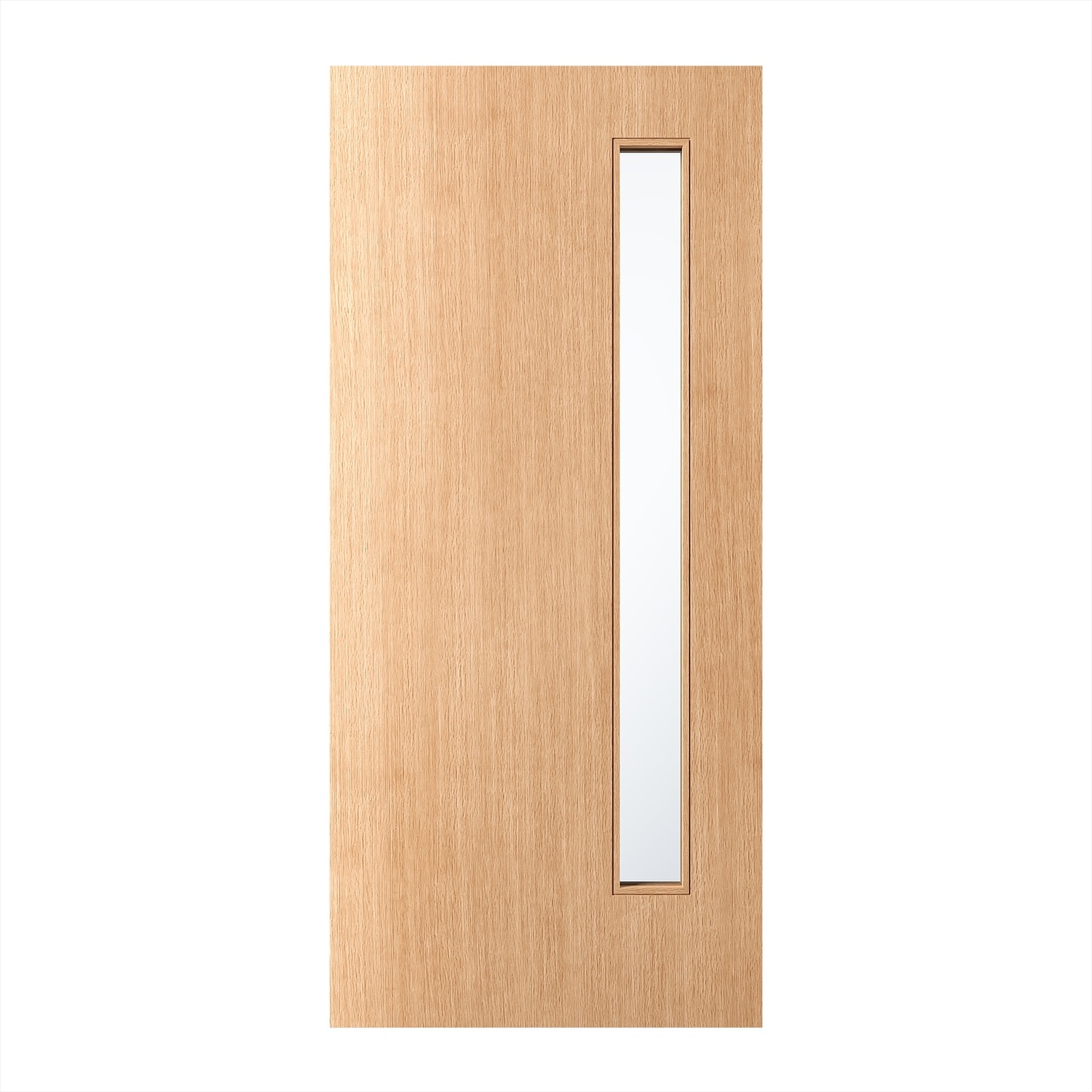 ETO DOORS Rome Universal/Reversible 1 Lite White Laminate Glass White Oak Unfinished Wood Front Door Slab